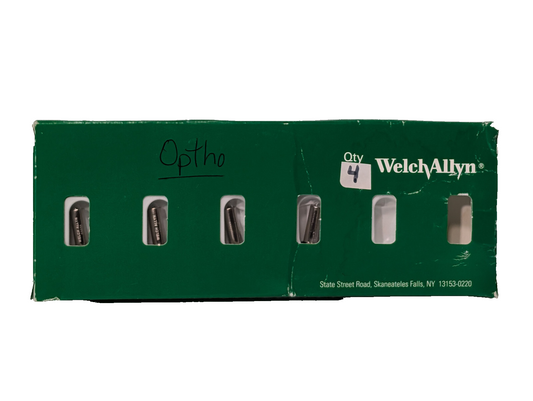 4-Pack Welch Allyn 03000-U6 3.5V Ophthalmoscope Halogen Lamp Bulbs, 901000