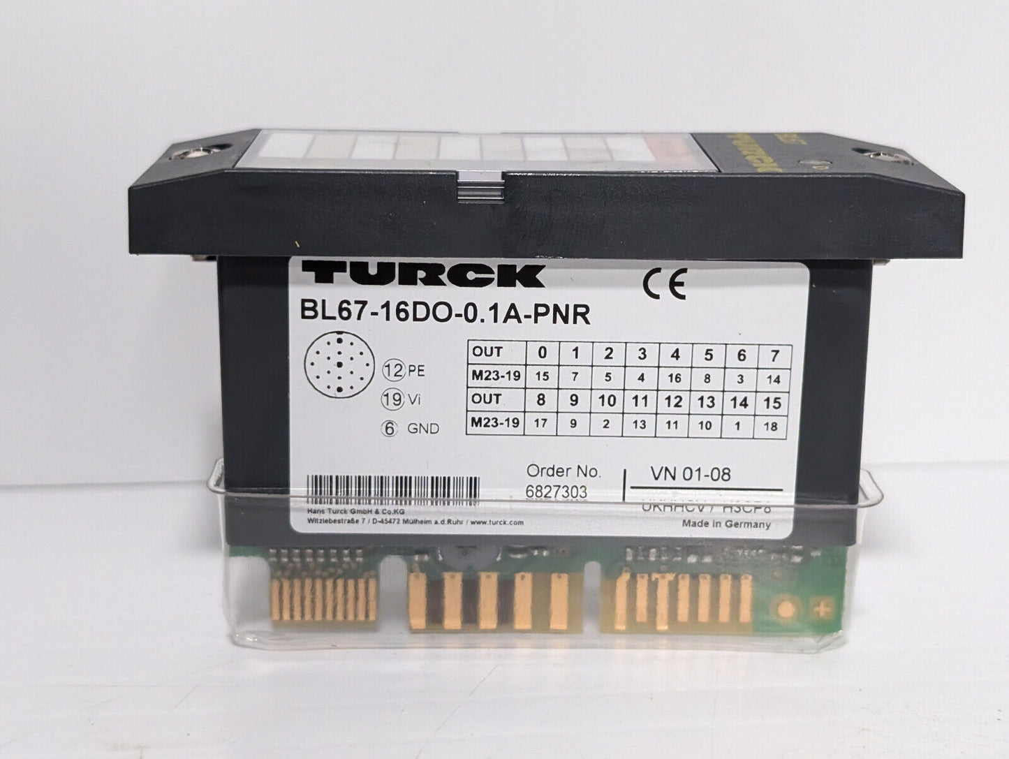 Turck BL67-16DO-0.1A-PNR Module, 163K468H01, 16 Digital Outputs, 24 VDC, LED