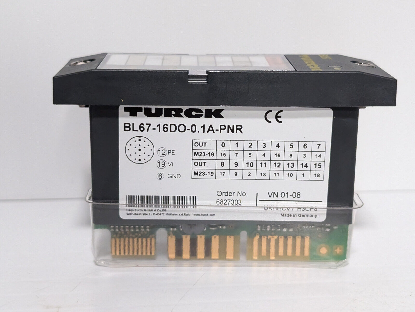 Turck BL67-16DO-0.1A-PNR Module, 163K468H01, 16 Digital Outputs, 24 VDC, LED
