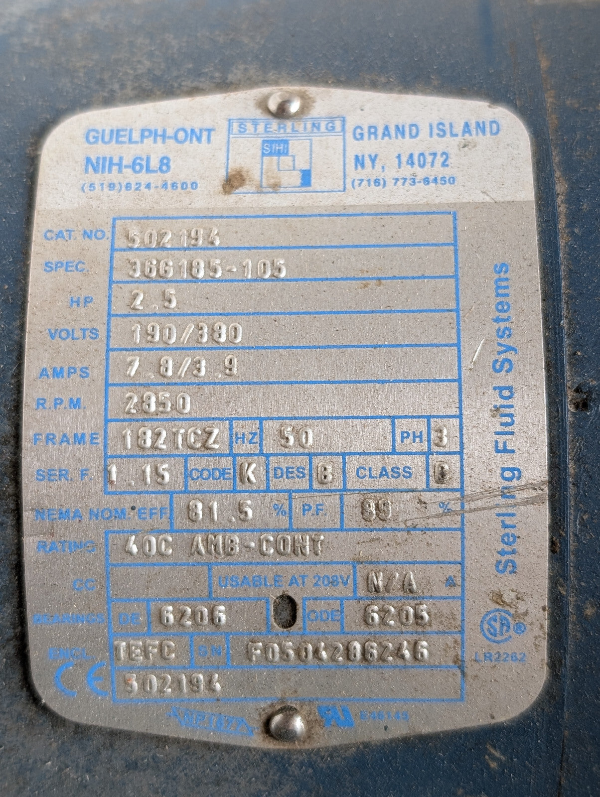 Sterling Fluid System SIHI Pumps LEMR-60-A2AAA0E0AT Liquid Ring Vacuum 502194