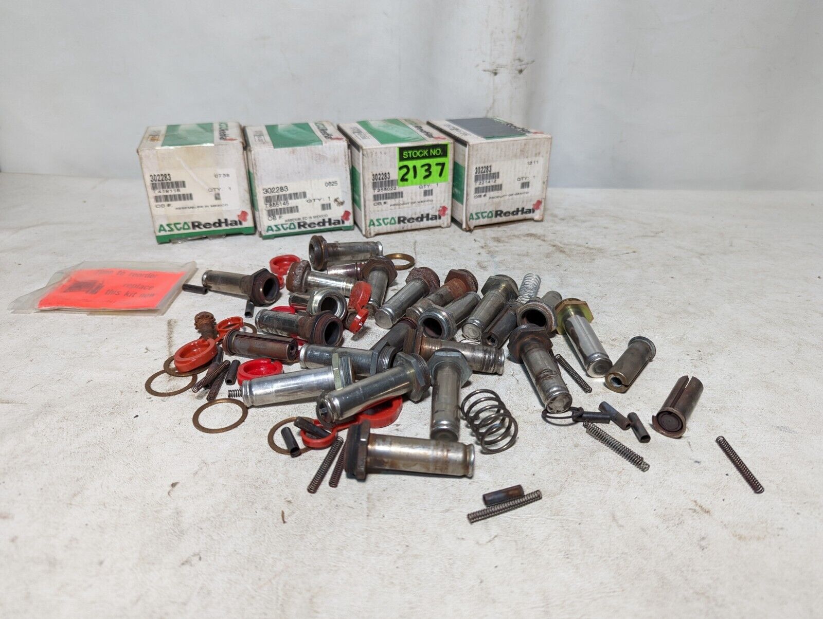 Lot of 4 partial boxes of ASCO RedHat 302283 solenoid valve repair kits