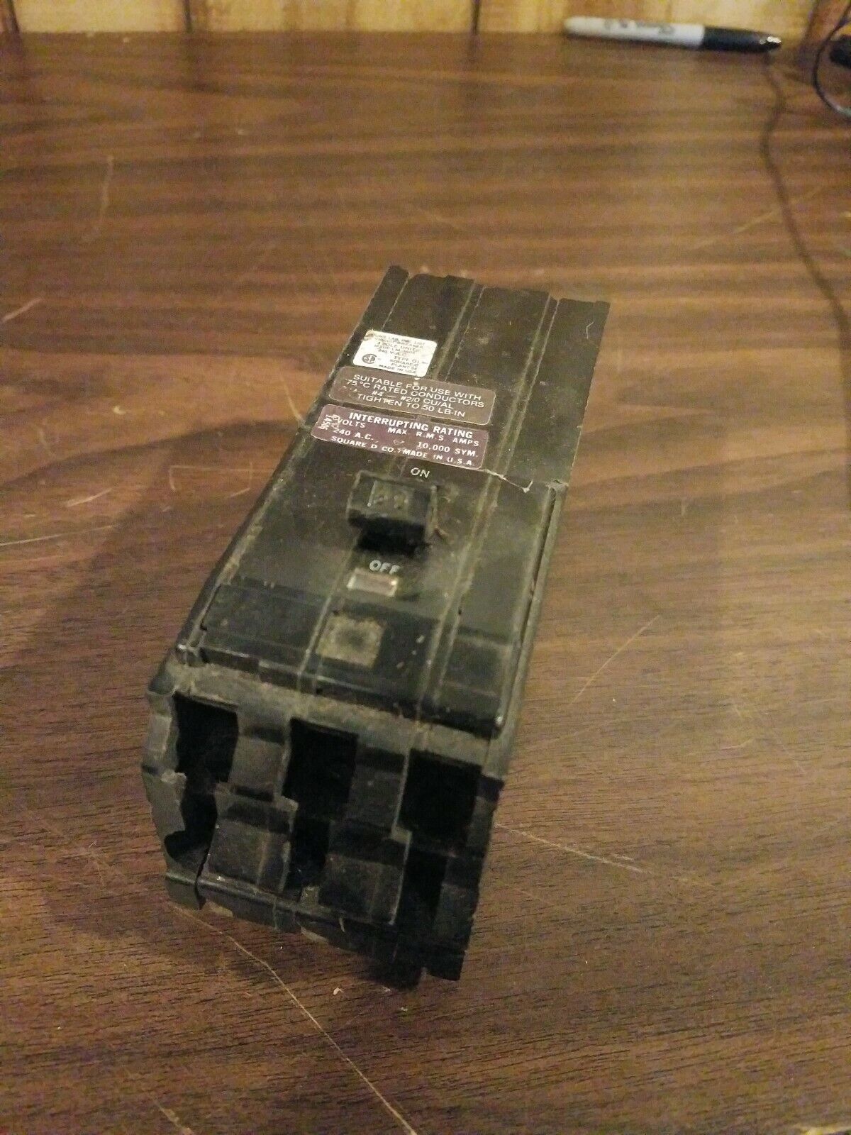 Square D Q1390, 90 amps, 3 pole, 240 VAC circuit breakers