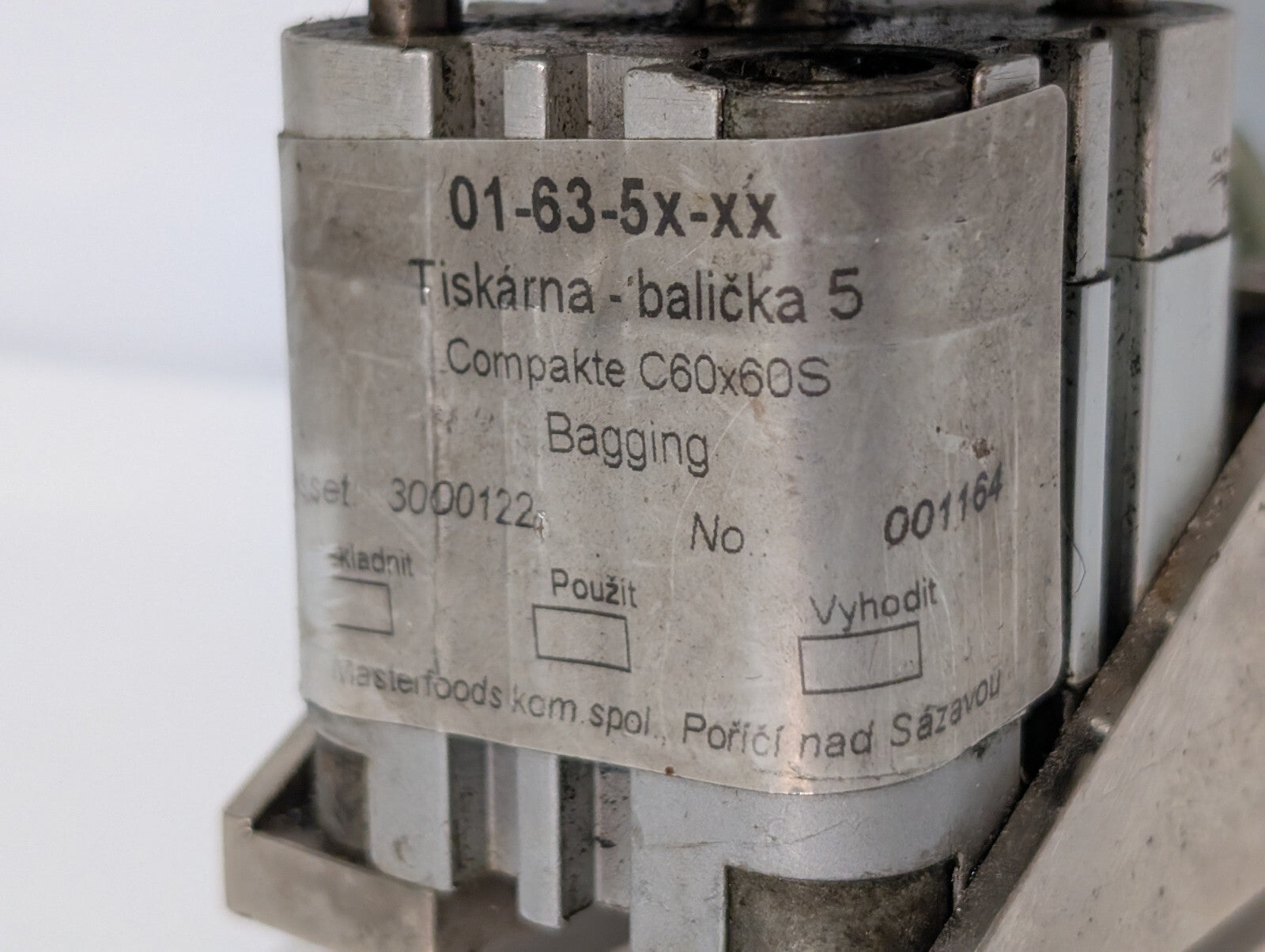 Unidentified 01-63-5x-xx Industrial Printing Machine Assembly Component