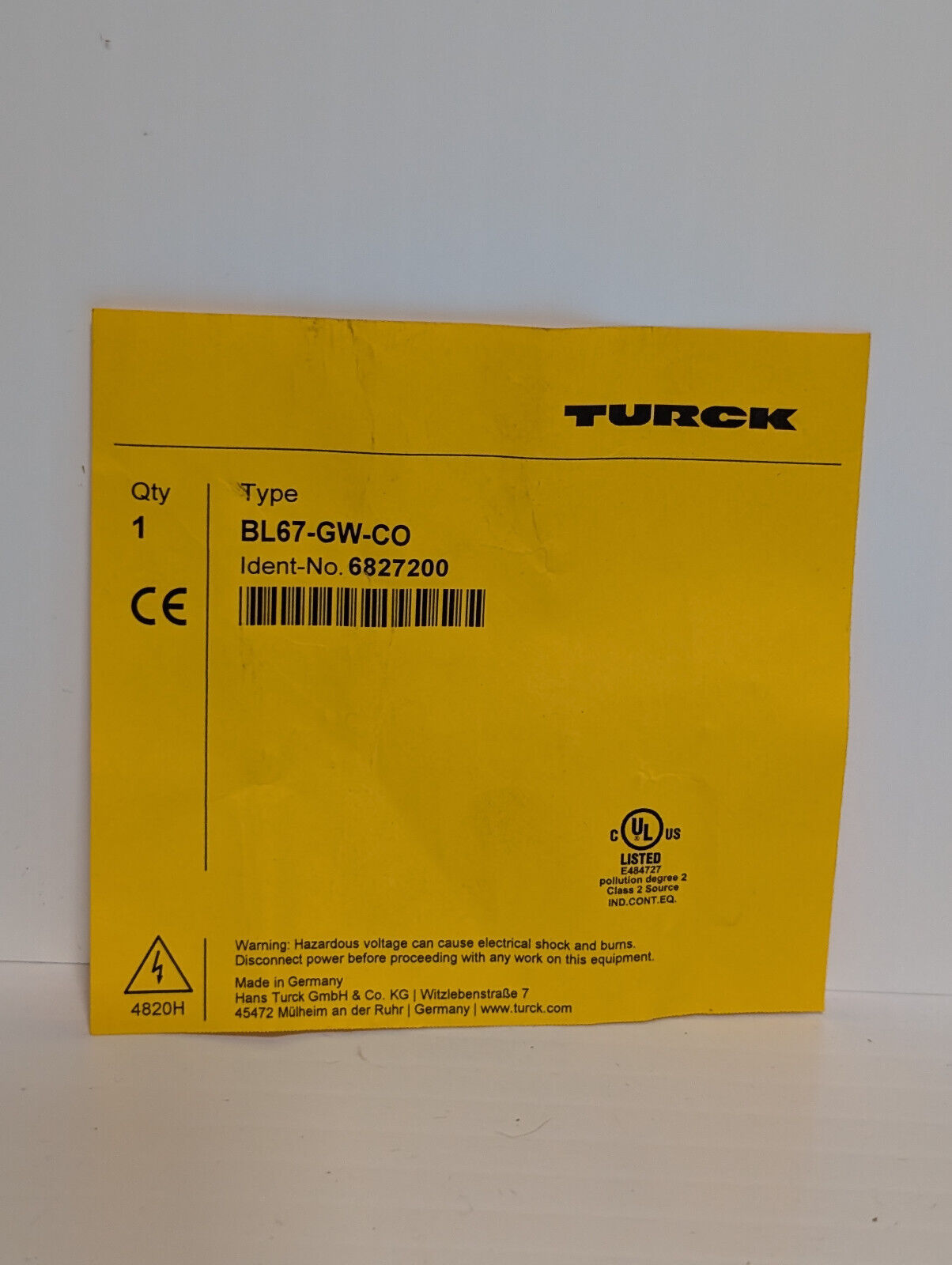 Turck BL67-GW-CO Gateway, Sensor, Switch, Communication Interface, ID# 6827200