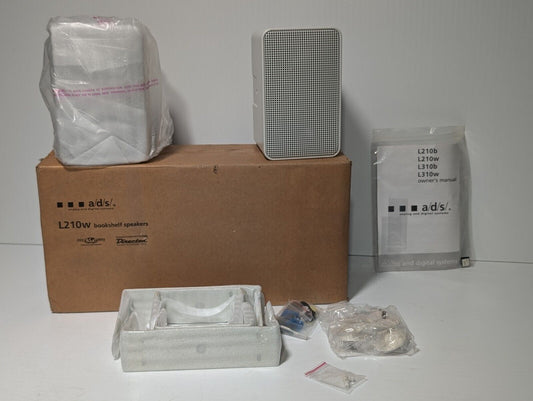 a/d/s L210W Bookshelf Speakers, 10 - 50W RMS, 4 Ohms, Crossover, 7" Tall, White