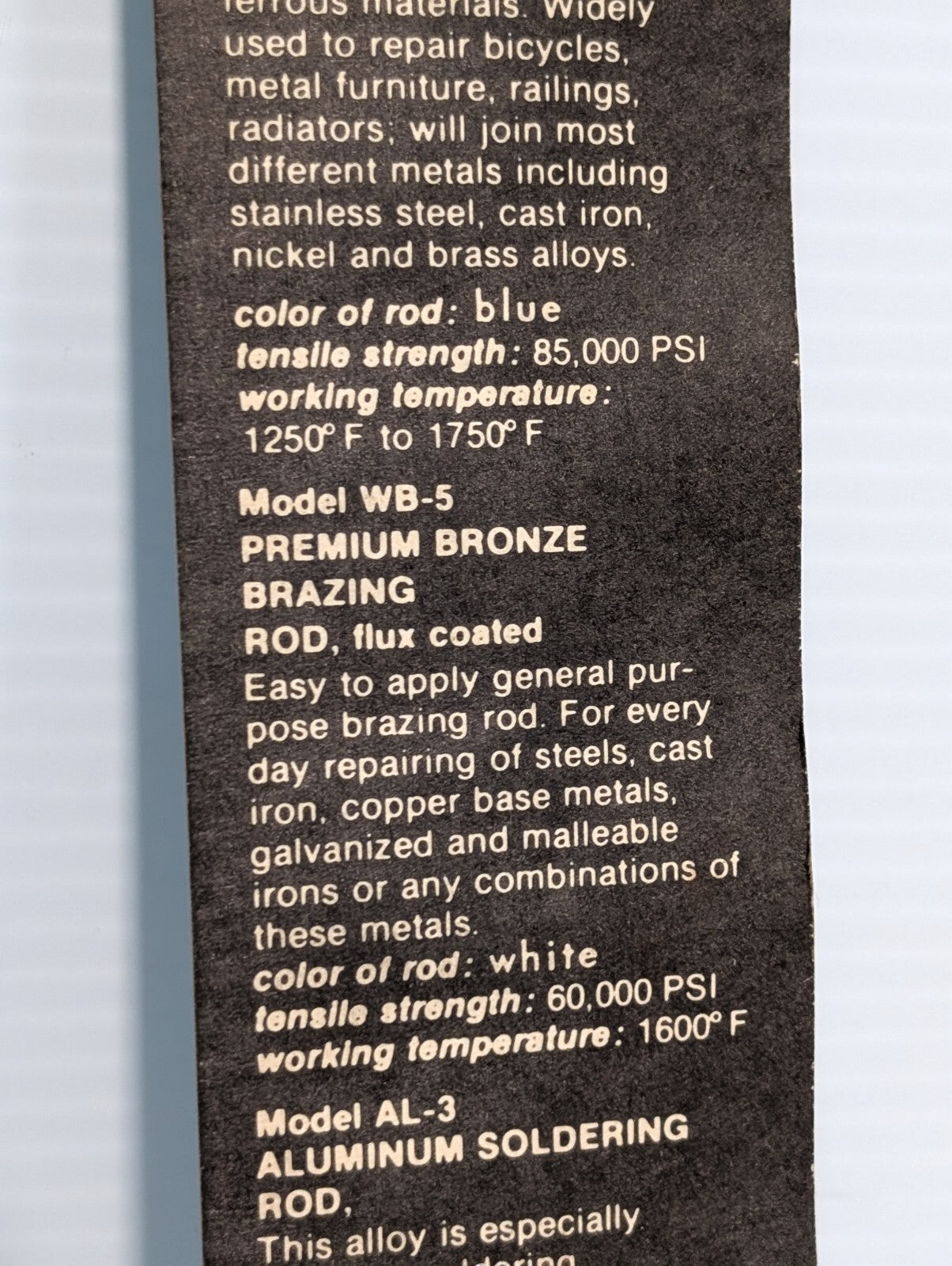 (6) BernzOMatic Brazing/Welding Rods, Probably SWR-10, 1 Pack of 6