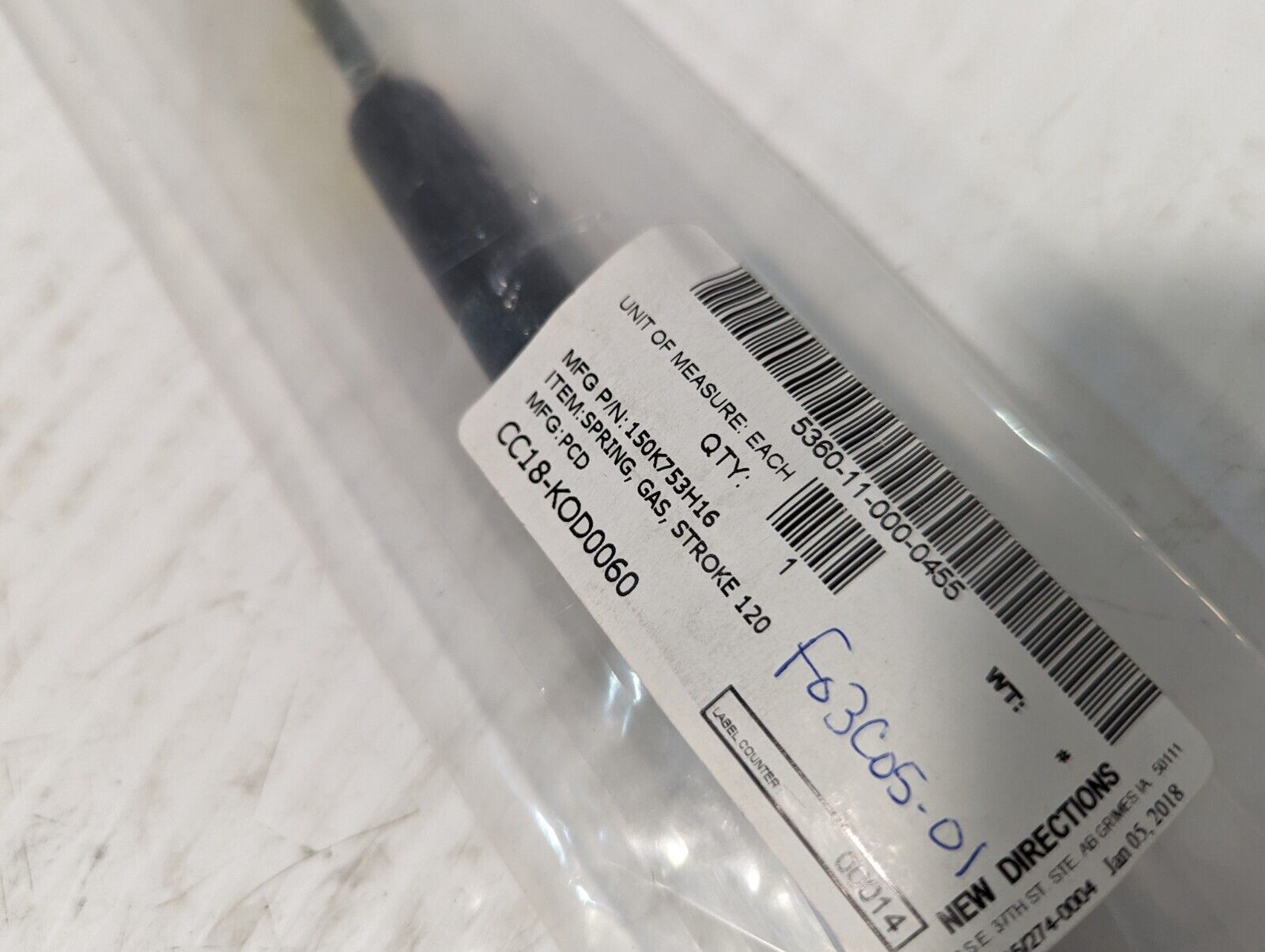 IGS 66Z100058ZZ0200 Volumeline Gas Spring 120mm Stroke, 45 lbs. Force -Free Ship
