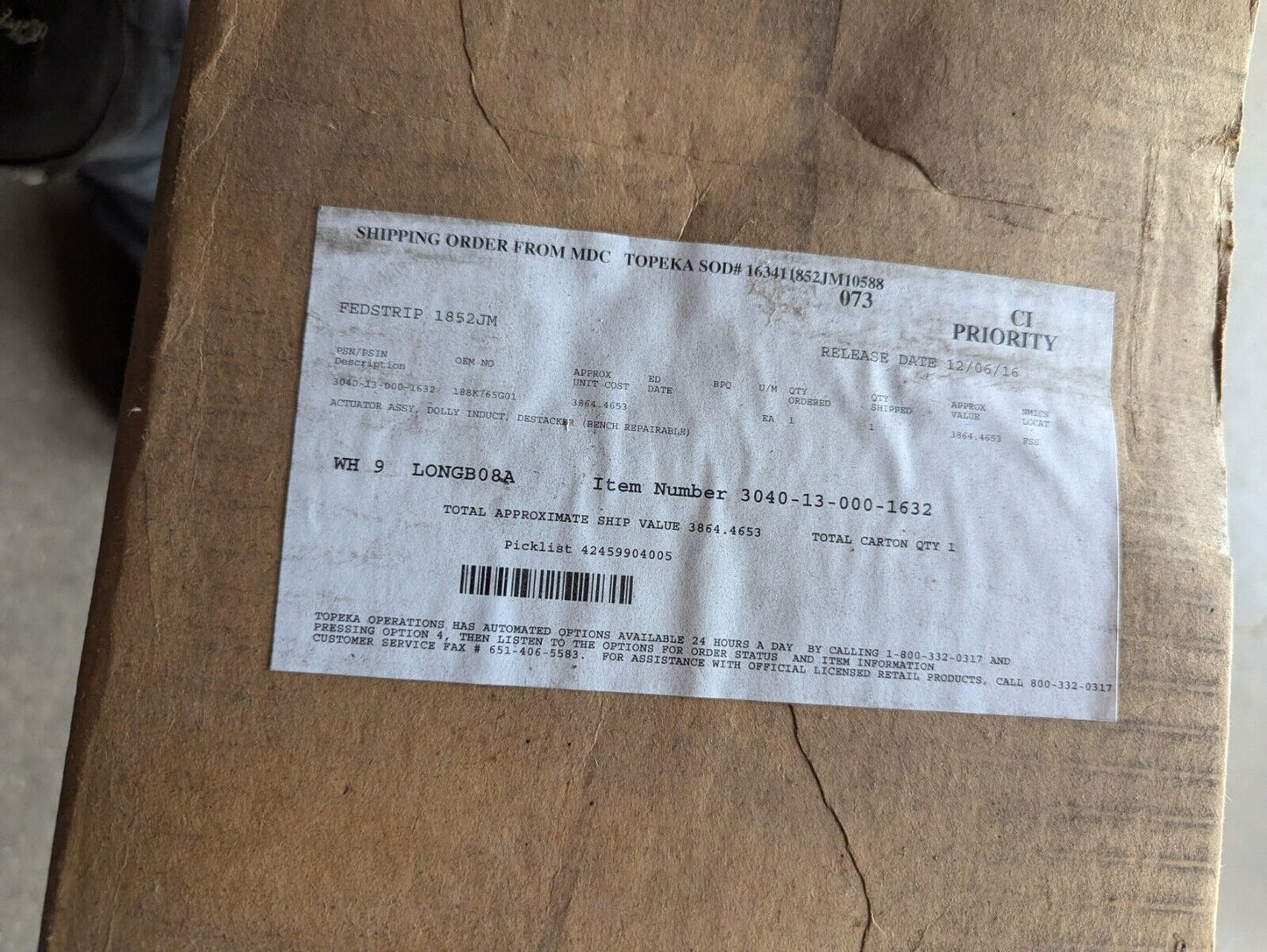 Macron 11237D01 Linear Rail Actuator 3040-13-000-1632 - Free Shipping+Returns