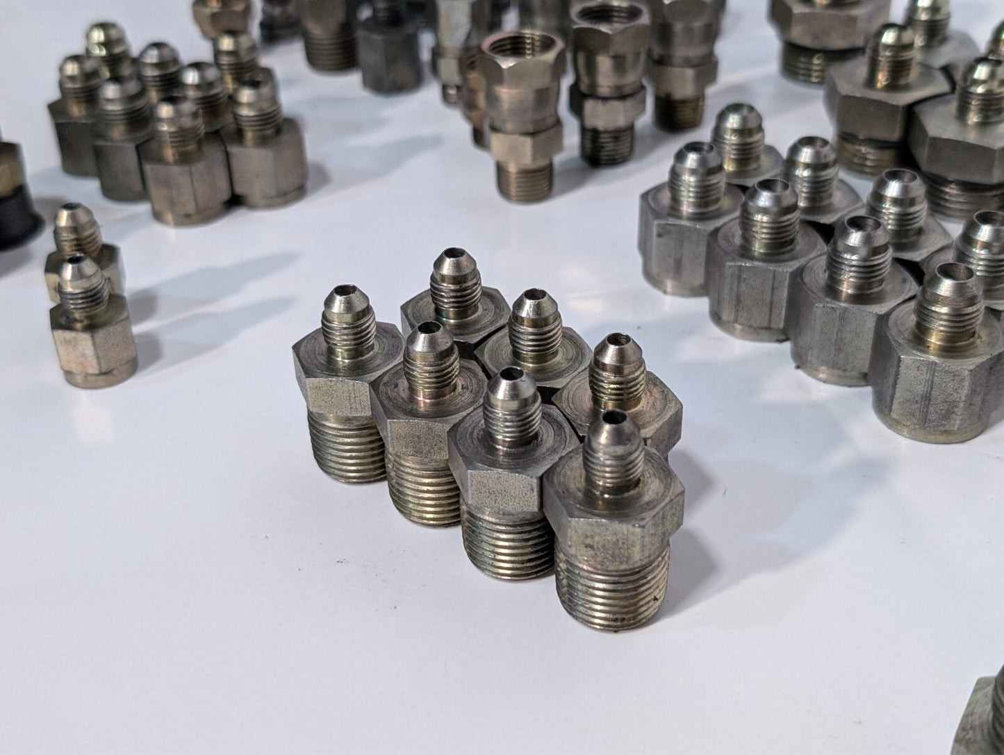 (85) Assorted High Pressure Adaptor Fittings for Pneumatic or Hydraulic Press