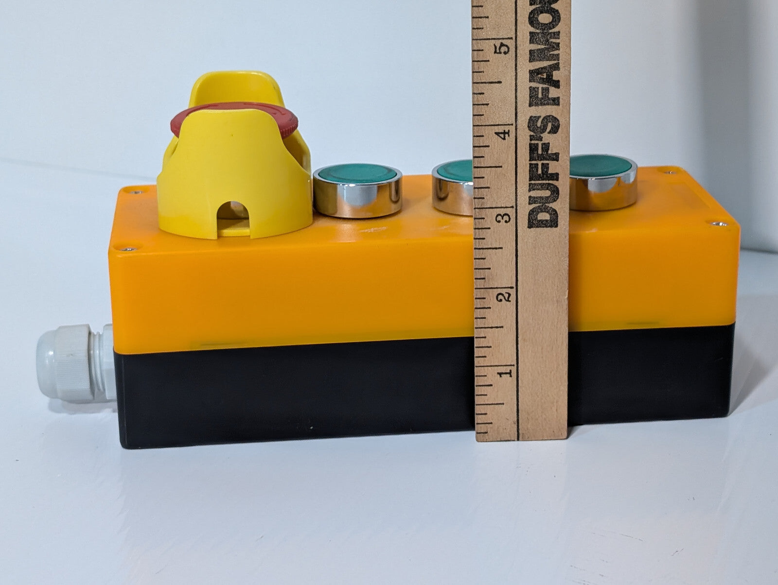 Yellow Industrial Push-Button Switch Control Box Emergency Stop Knob 3 Green