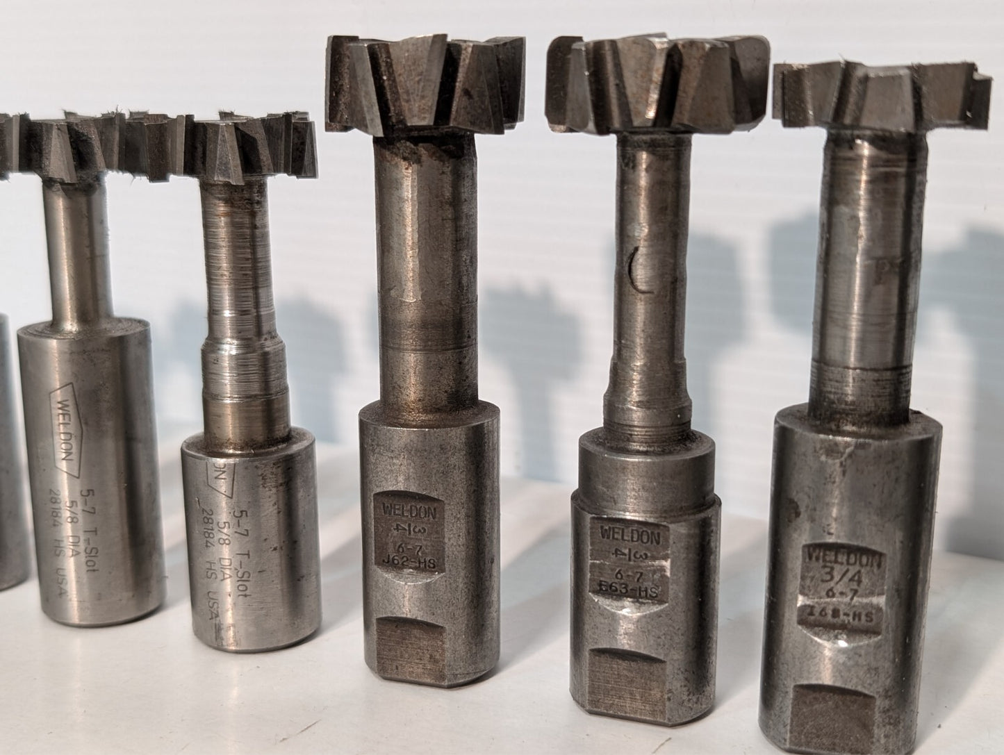 (21) Weldon T-Slot Cutters, Assorted, Includes 3/4 6-7, 5/7 5/8, See photos