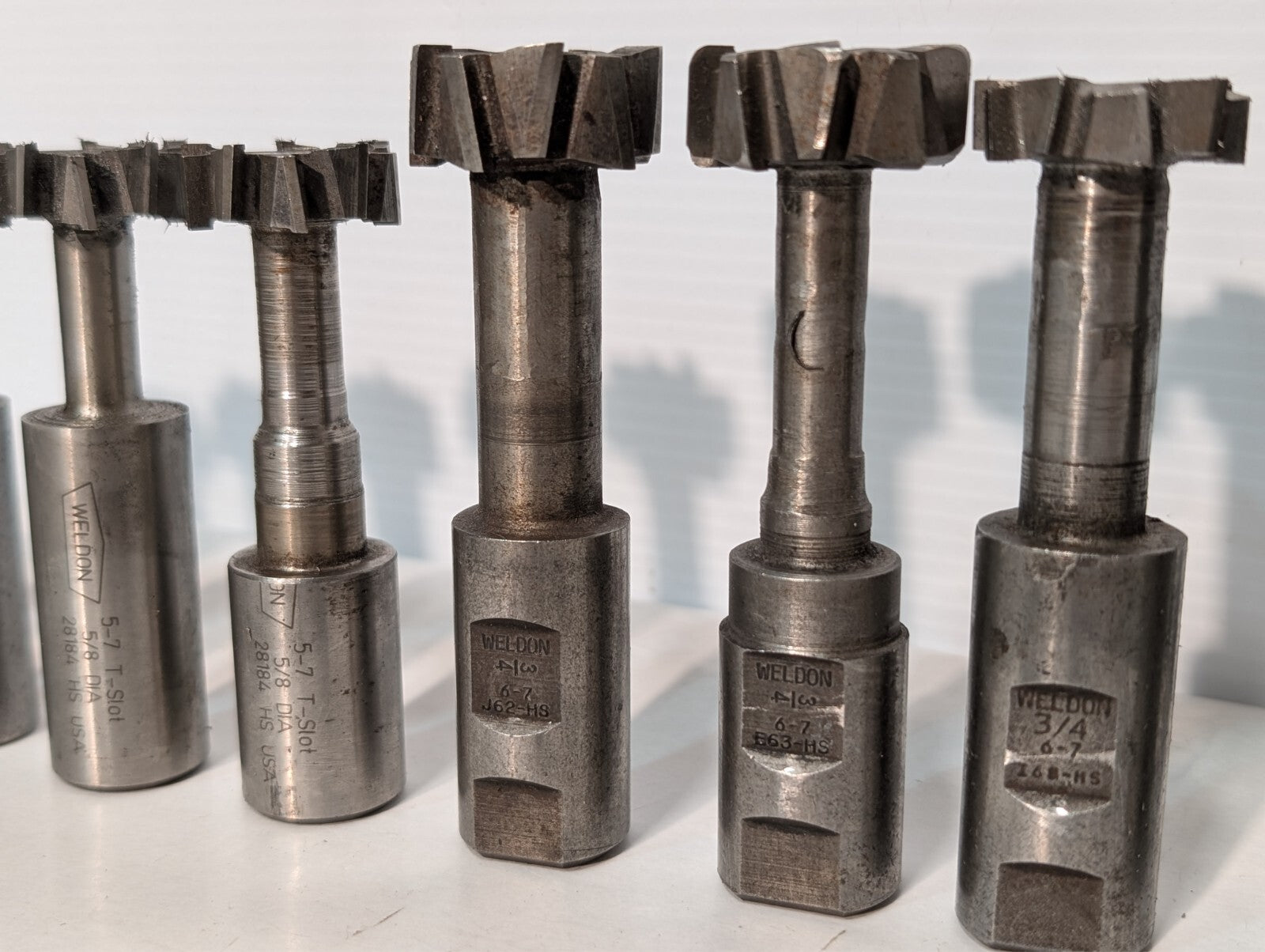 (21) Weldon T-Slot Cutters, Assorted, Includes 3/4 6-7, 5/7 5/8, See photos