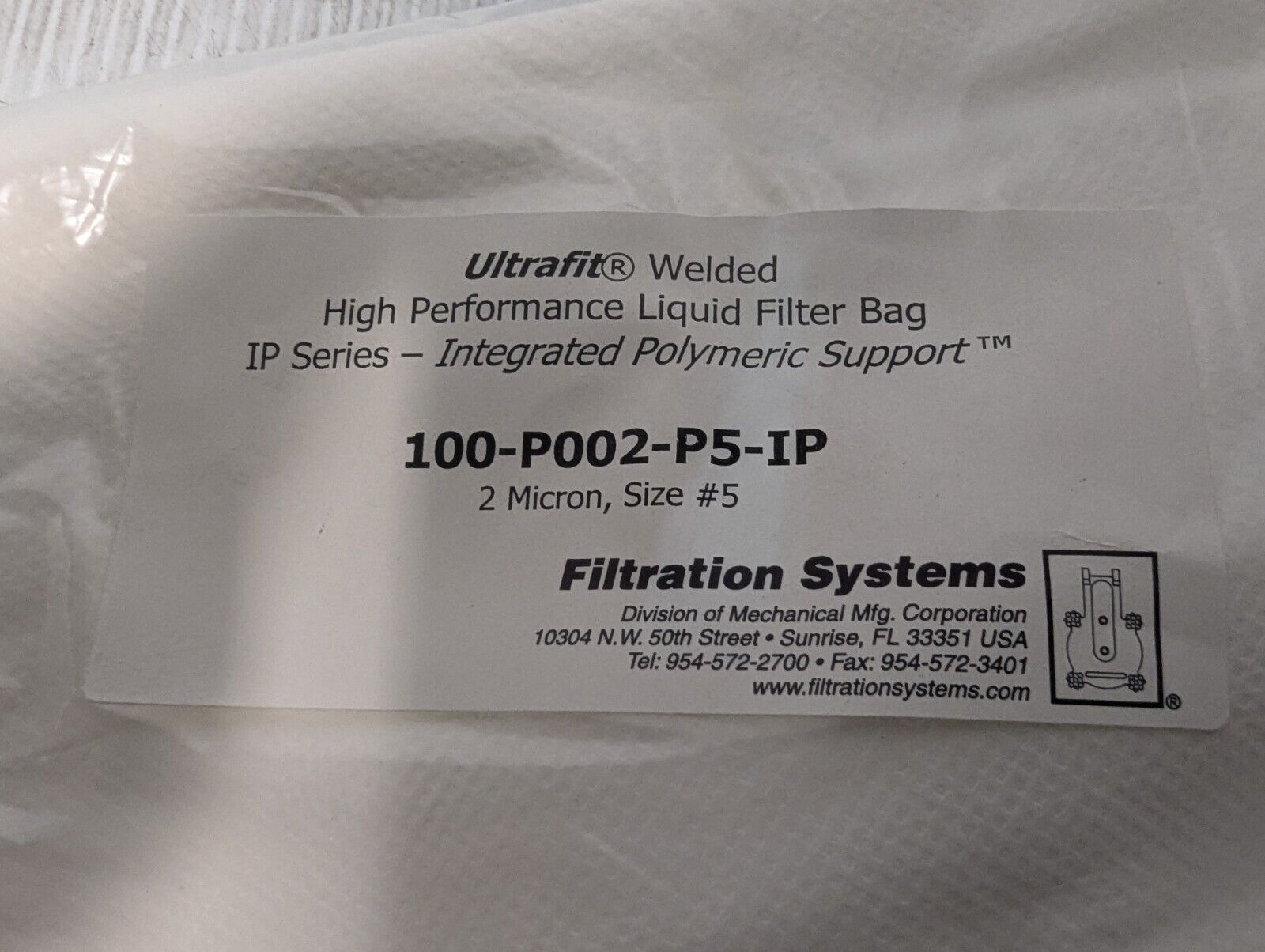 Filtration Systems 100-P002-P5-IP High Performance Liquid Filter Bag, Size #5