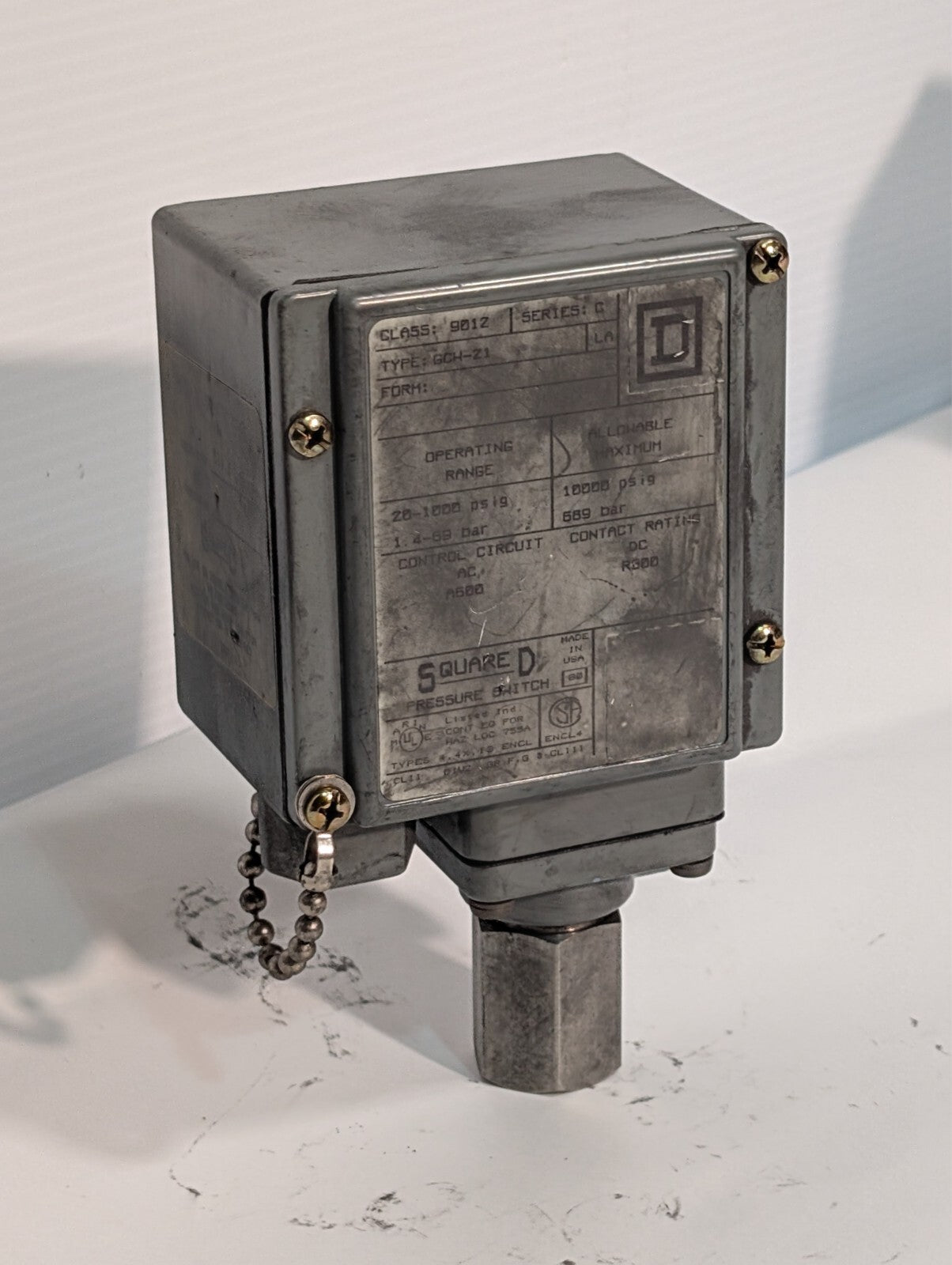 Square D 9012 GCW-21 Pressure Switch / Interrupter Series C 20-1000 psig