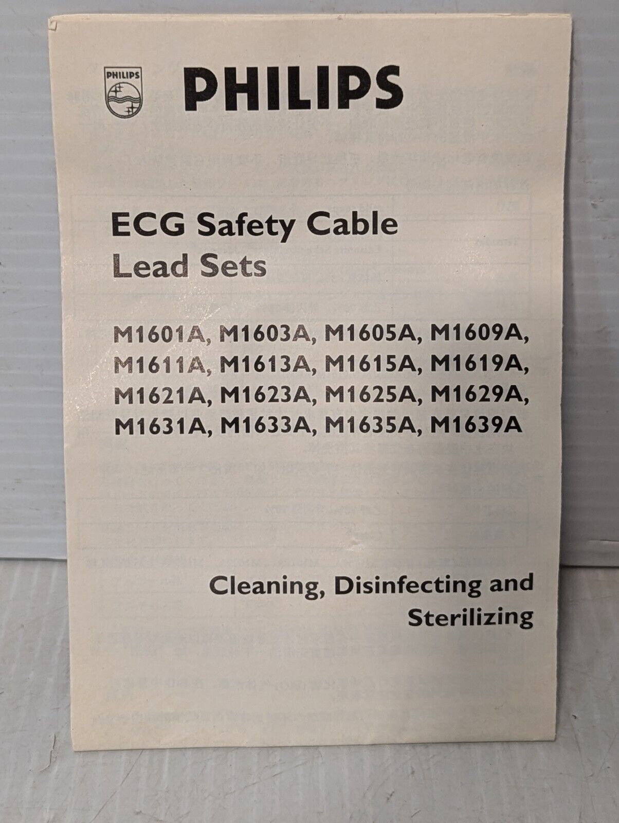 Philips M1625A ECG Lead Set w\ Snaps (AAMI), 5 Leads, Grey - Free Shipping