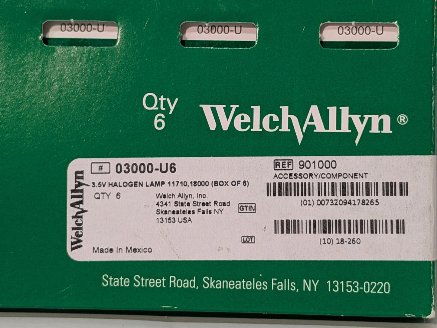 (8) Welch Allyn 03000-U6 Halogen 3.5V Replacement Lamp 6-Pack and 2 Singles