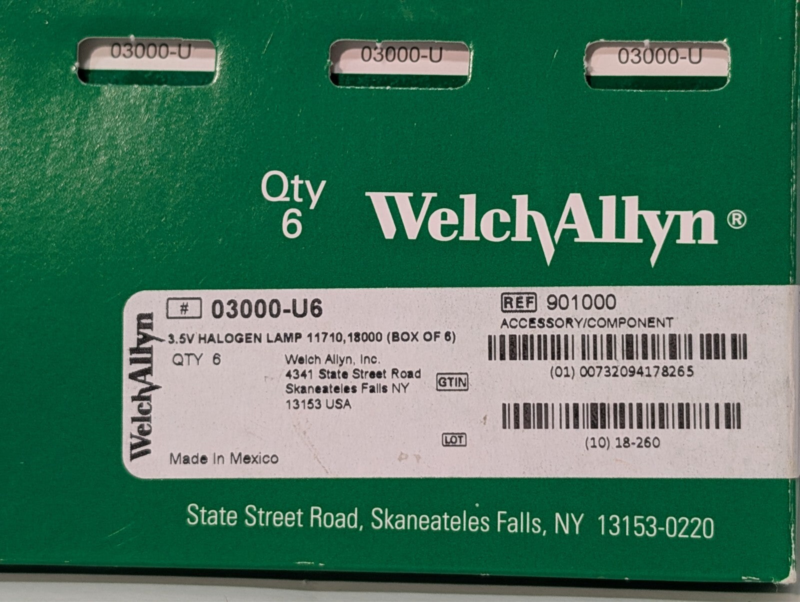 (8) Welch Allyn 03000-U6 Halogen 3.5V Replacement Lamp 6-Pack and 2 Singles