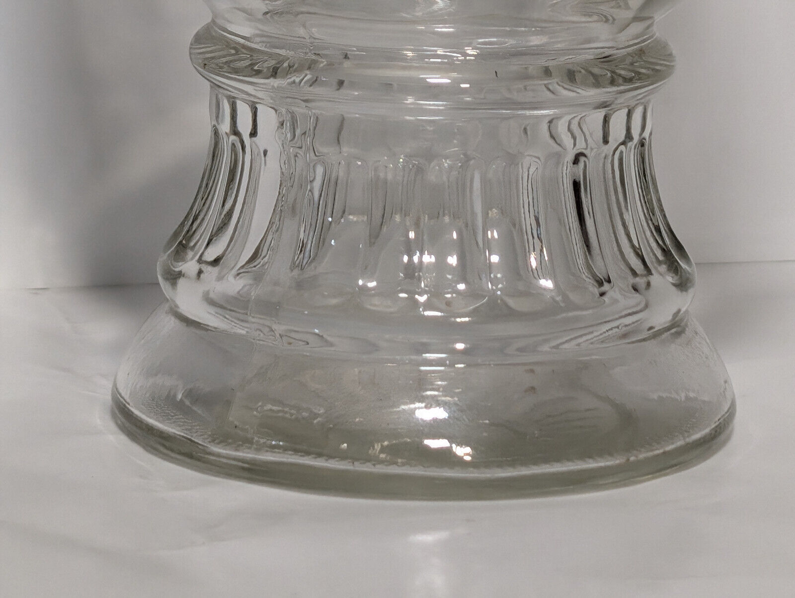 Vintage Clear Glass Apothecary Jar, Vase, No lid, 8" Height, 4" Diameter