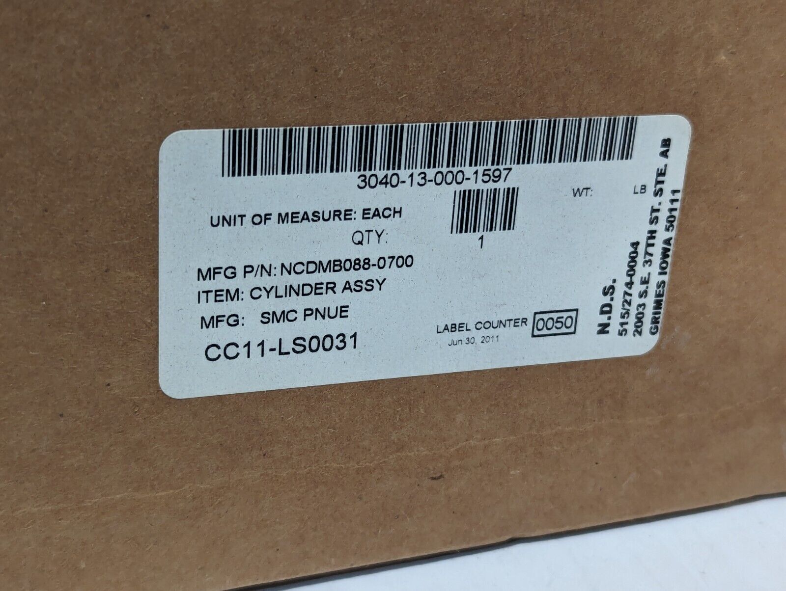 SMC NCDMB088-0700 Pneumatic Cylinder - Free Shipping