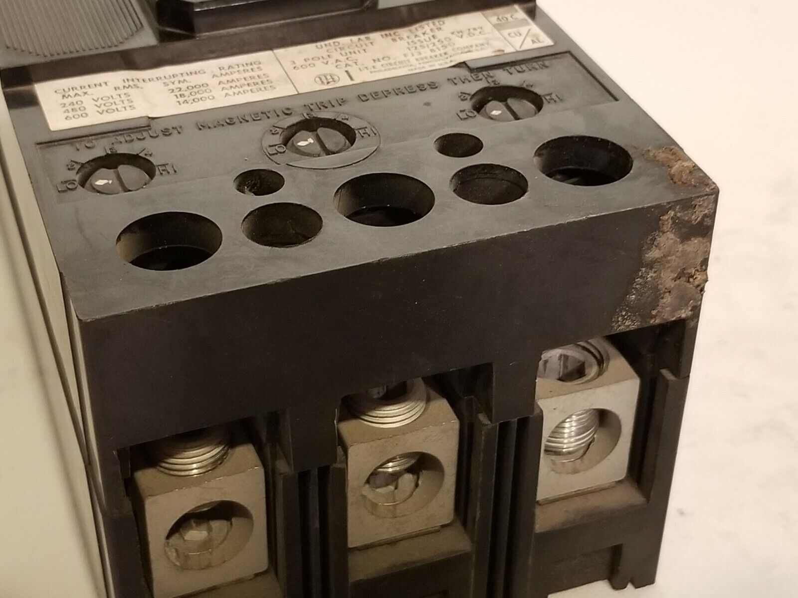 ITE FJ3-B150 Circuit Breaker 3 Pole 600VAC 125/250 VDC 150A