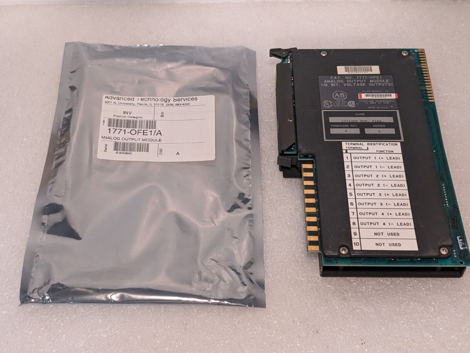 Allen Bradley 1771-OFE1/A Analog Output Module, 4 Channel, Series A - Free Ship