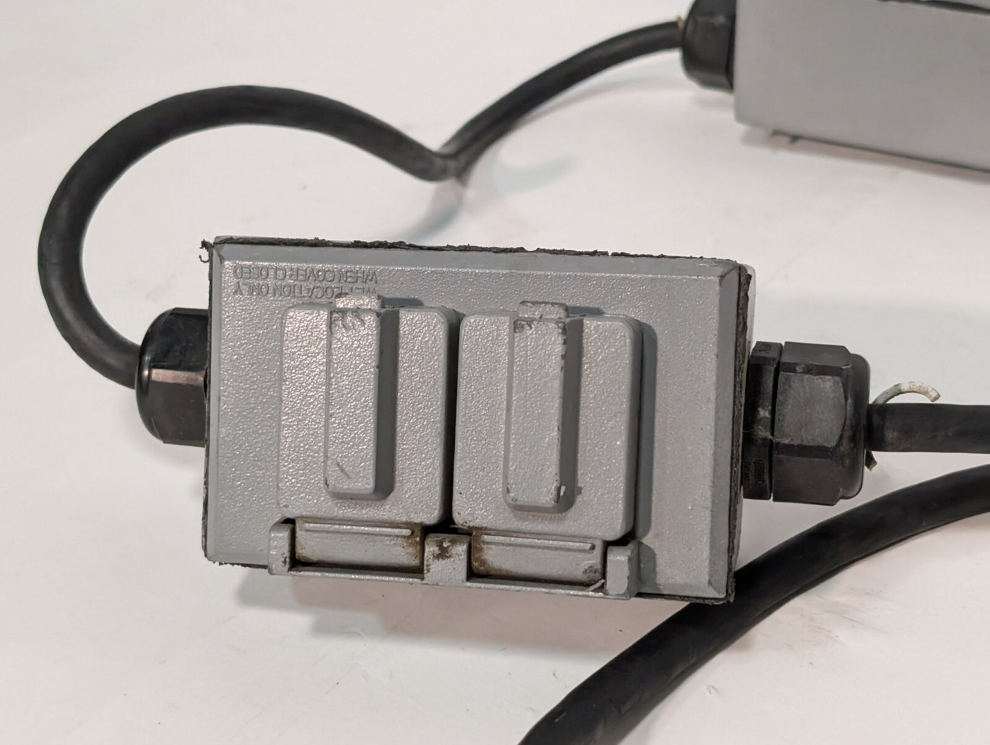 String of 4 Parallel Weather Proof Horizontal Duplex Power Outlet Receptacles