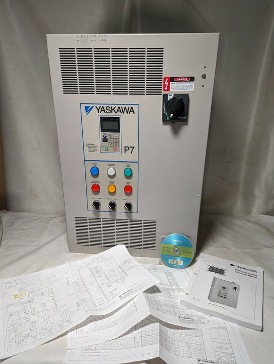 Yaskawa P7B drive with bypass, P7BVD030X, output 0-208V, 0-60Hz, 30.8A, 3 phase