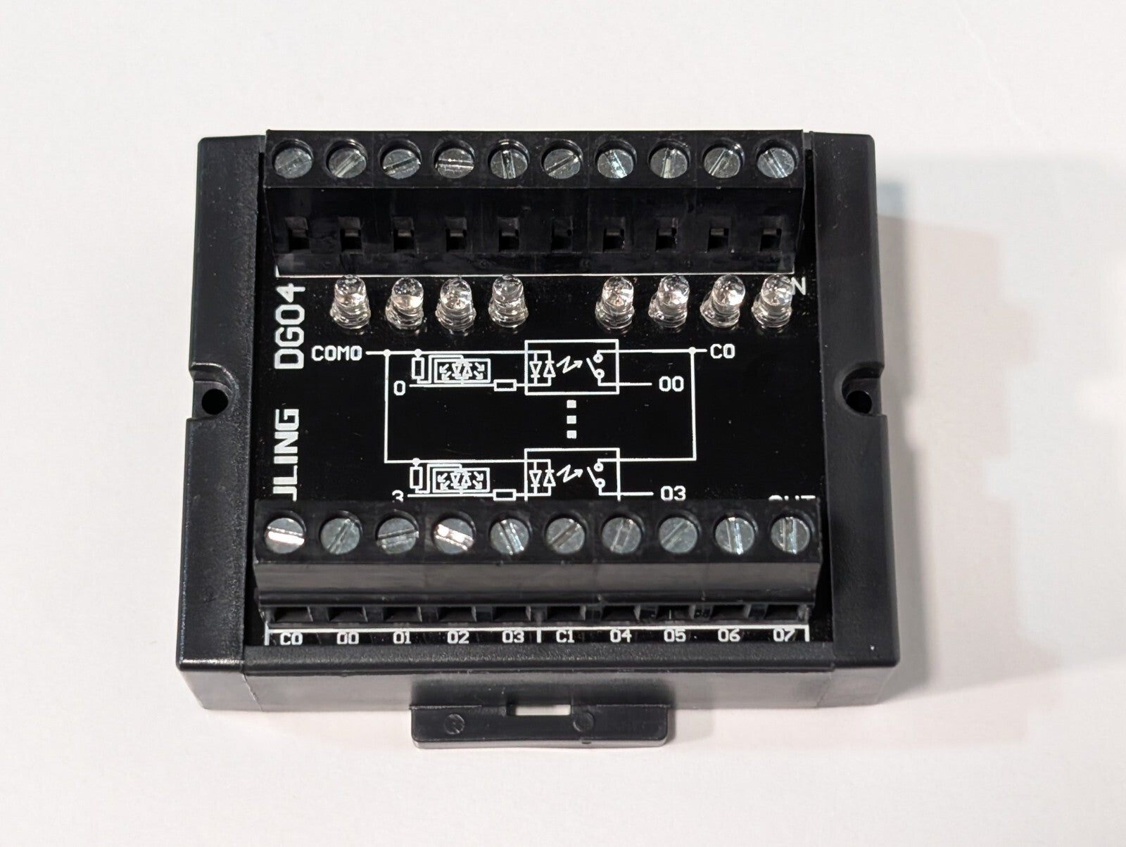 2) JLING DG04 8-Channel NPN to PNP Signal Converter 10-28VDC 10KHz Max Frequency
