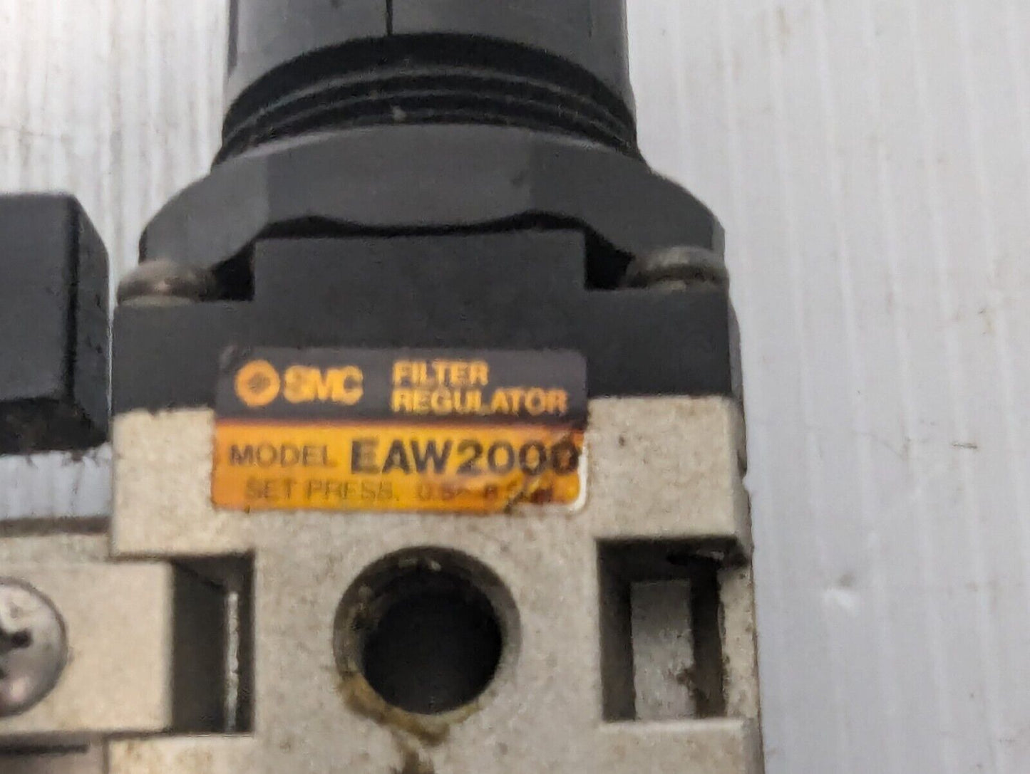 SMC Pneumatic Regulator Assembly w/ EAW2000 Regulator \ NVHS2000 Shutoff Valve