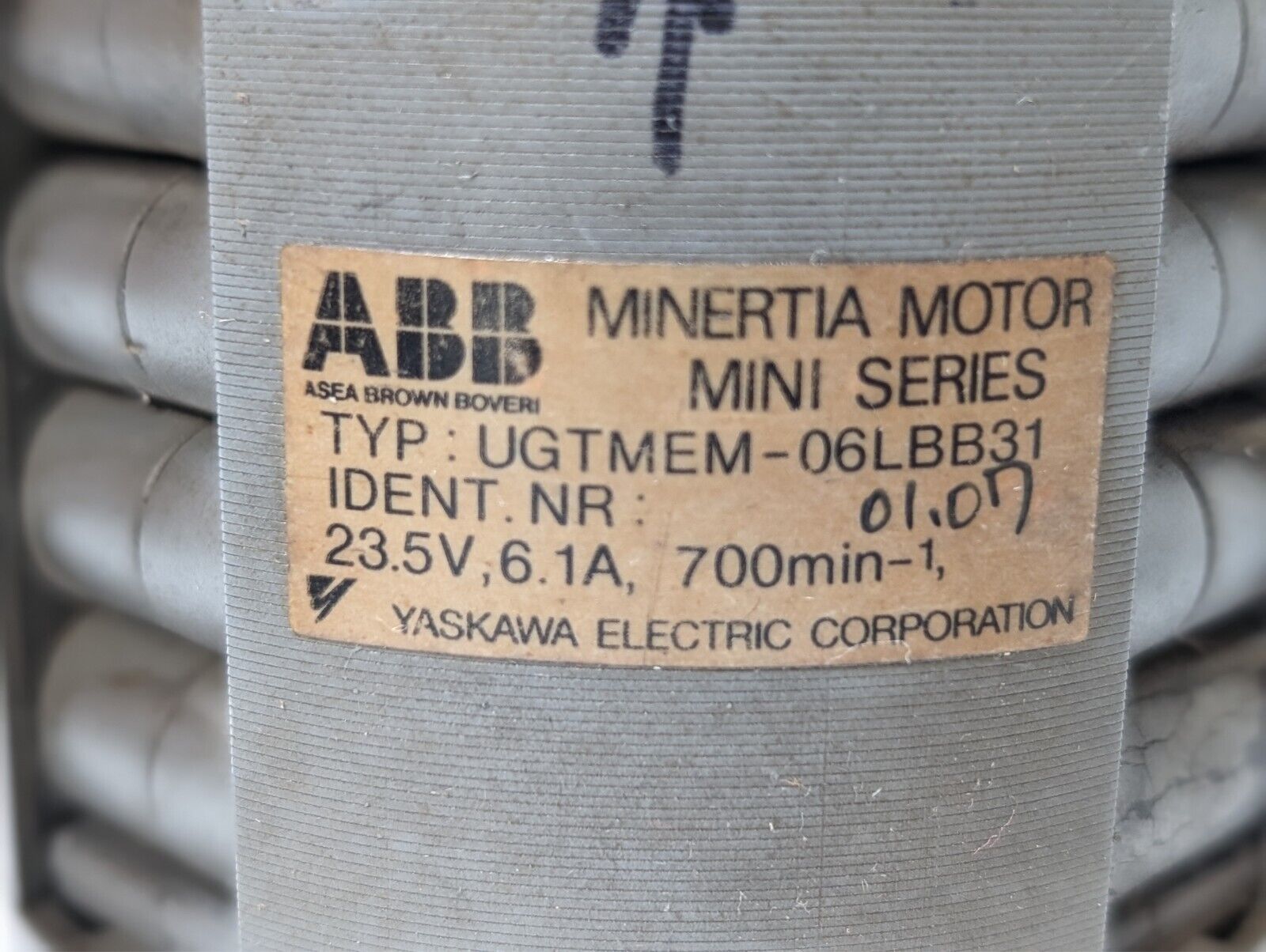 Yaskawa ABB UGTMEM-06LBB31 Minertia Servo Motor Mini Series