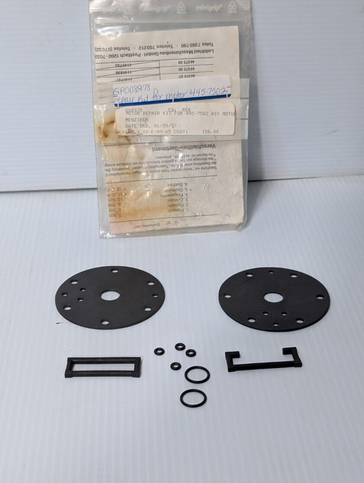 8978 Motor Repair Kit for 445-7502 Menziken Air Motor - Free Shipping