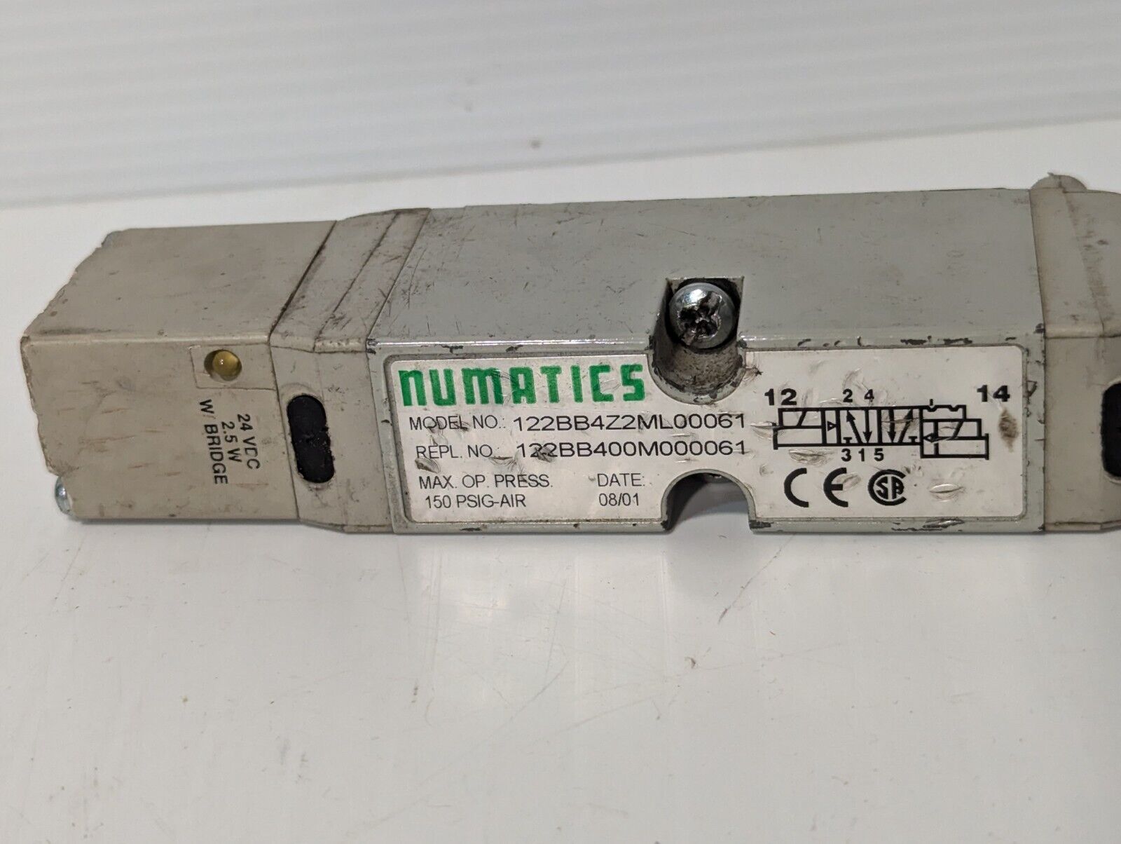 Numatics 122BB400M000061 Pneumatic Solenoid Valve,  150 PSIG-AIR, 24VDC
