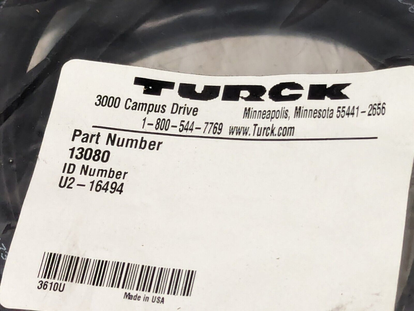 Turck 13080 Cable Assembly, ID# U2-16494, DB9 (m), Resolver W4052 