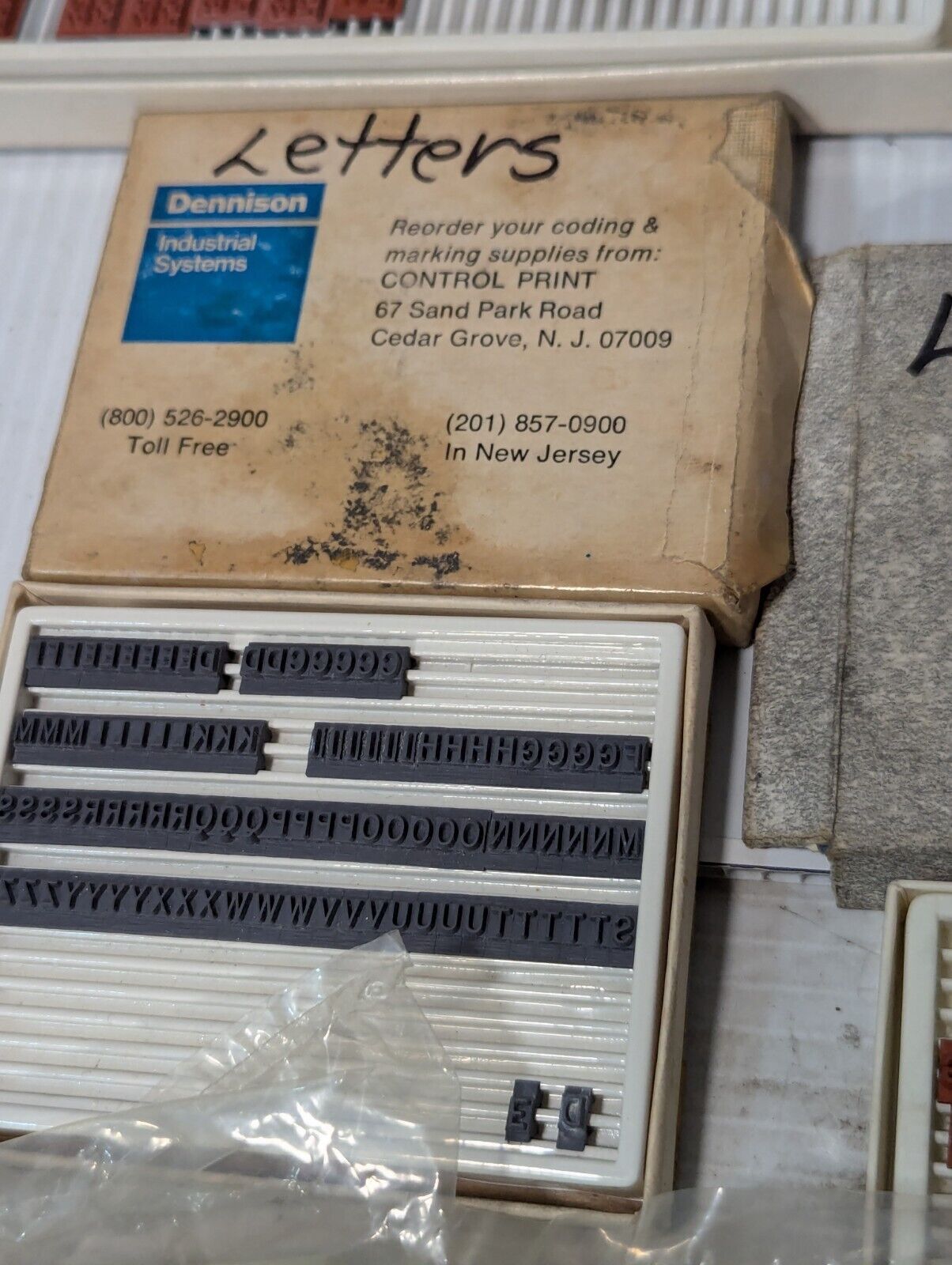 Large lot of assorted rubber letters and numbers: Dennison, RIBtype - Free Ship