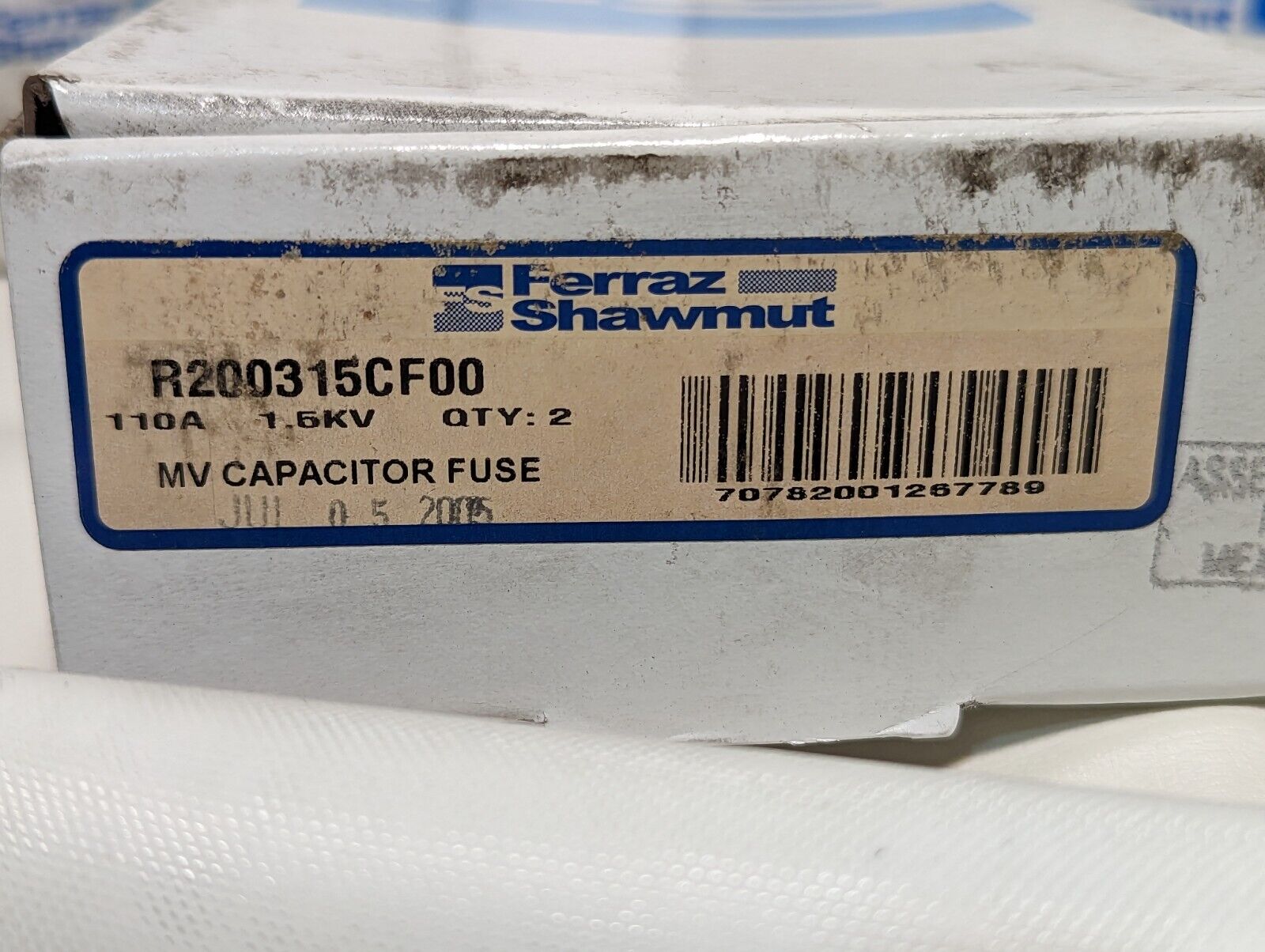 Ferraz Shawmut R200315CF00, 1500VSE110A(2525)I MV capacitor fuse, 110A, 1.5kV