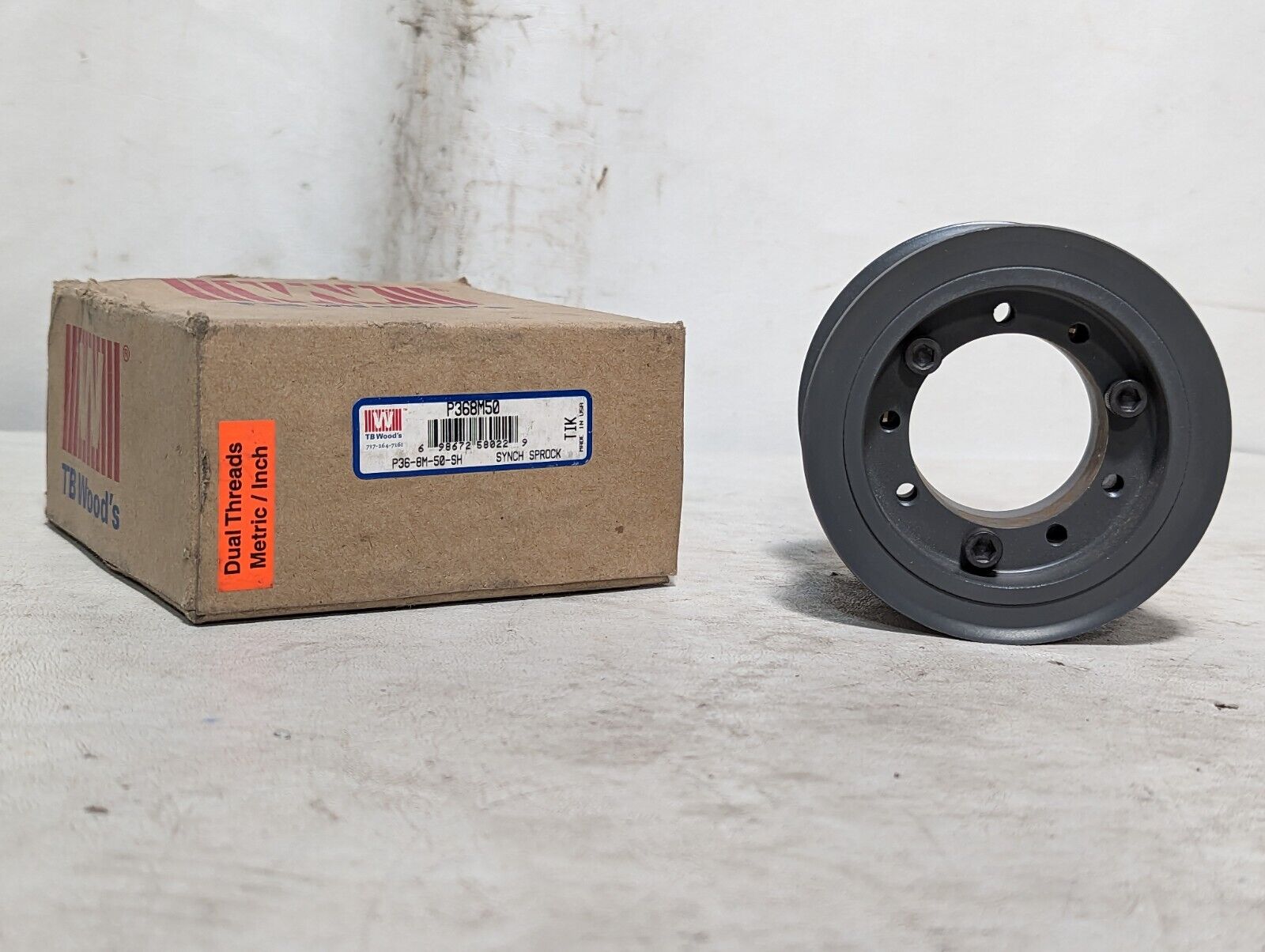TB Wood's P368M50 synch sprock, P36-8M-50-SH, high torque timing belt pulley