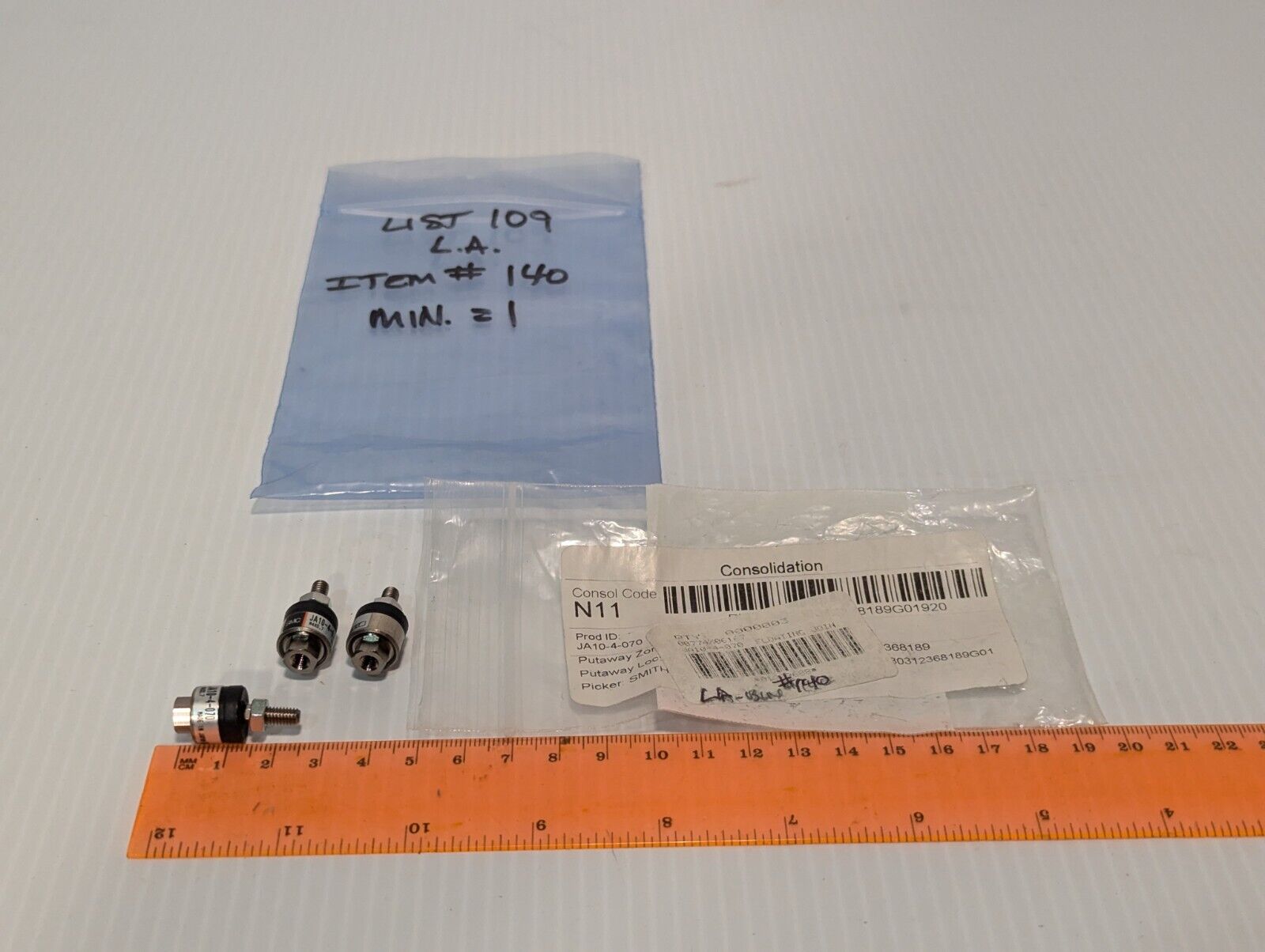 Lot of 3 SMC Floating Joints JA10-4-07, M4XO.7 10mm Bore Size - Free Shipping