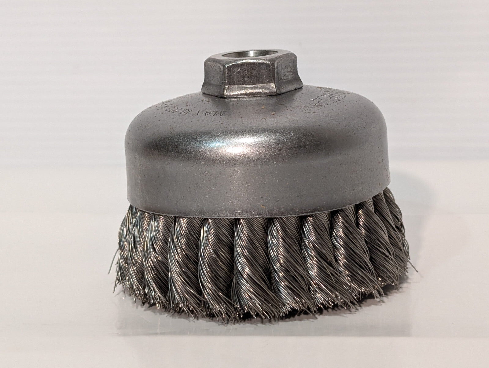 Weiler 12306 Single Row Wire Cup Brush, 4", .014 Wire, 5/8"-11 Nut, 10,200 RPM
