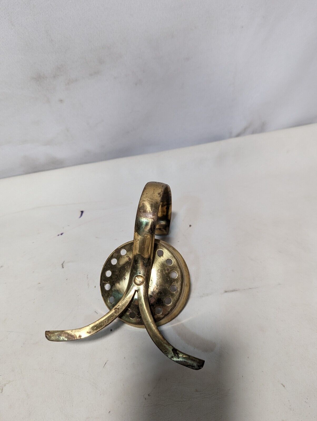 Vintage Polished Brass Candle Holder - 6" height x 3.5" (cup) diameter