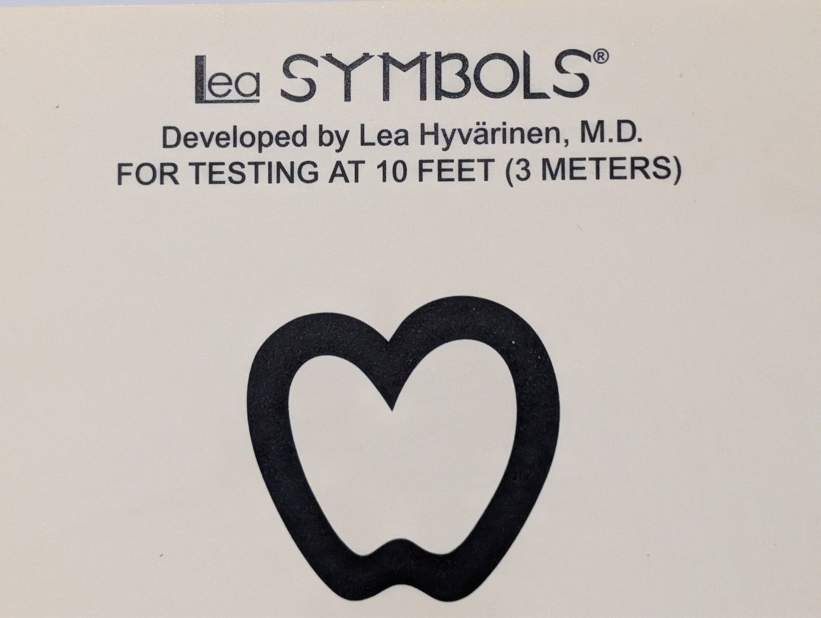 (4) Eye Test Charts for 10 Feet, Children Symbols Non-Standard 9"x14"