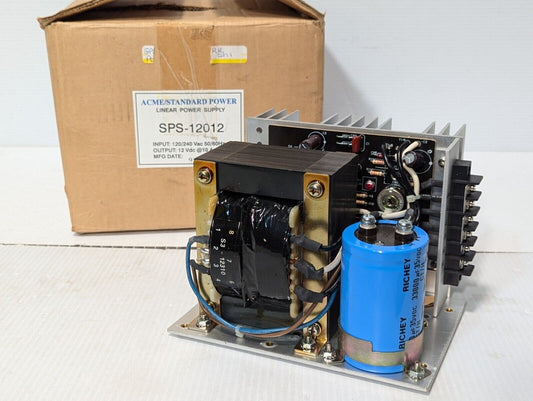Acme/Standard Power SPS-12012 linear power supply, 12VDC@10A out, 120/240VAC in