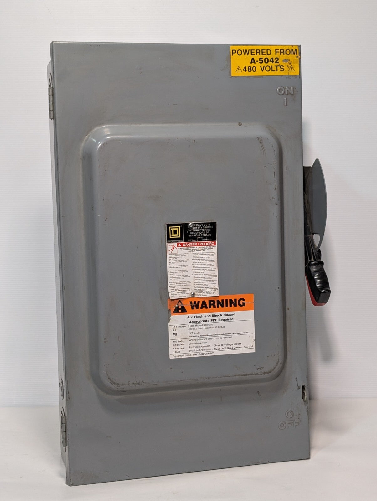 Square D H364 Heavy Duty Safety Switch, 200A, 600vac, 600vdc, Indoor Use, 3Phase