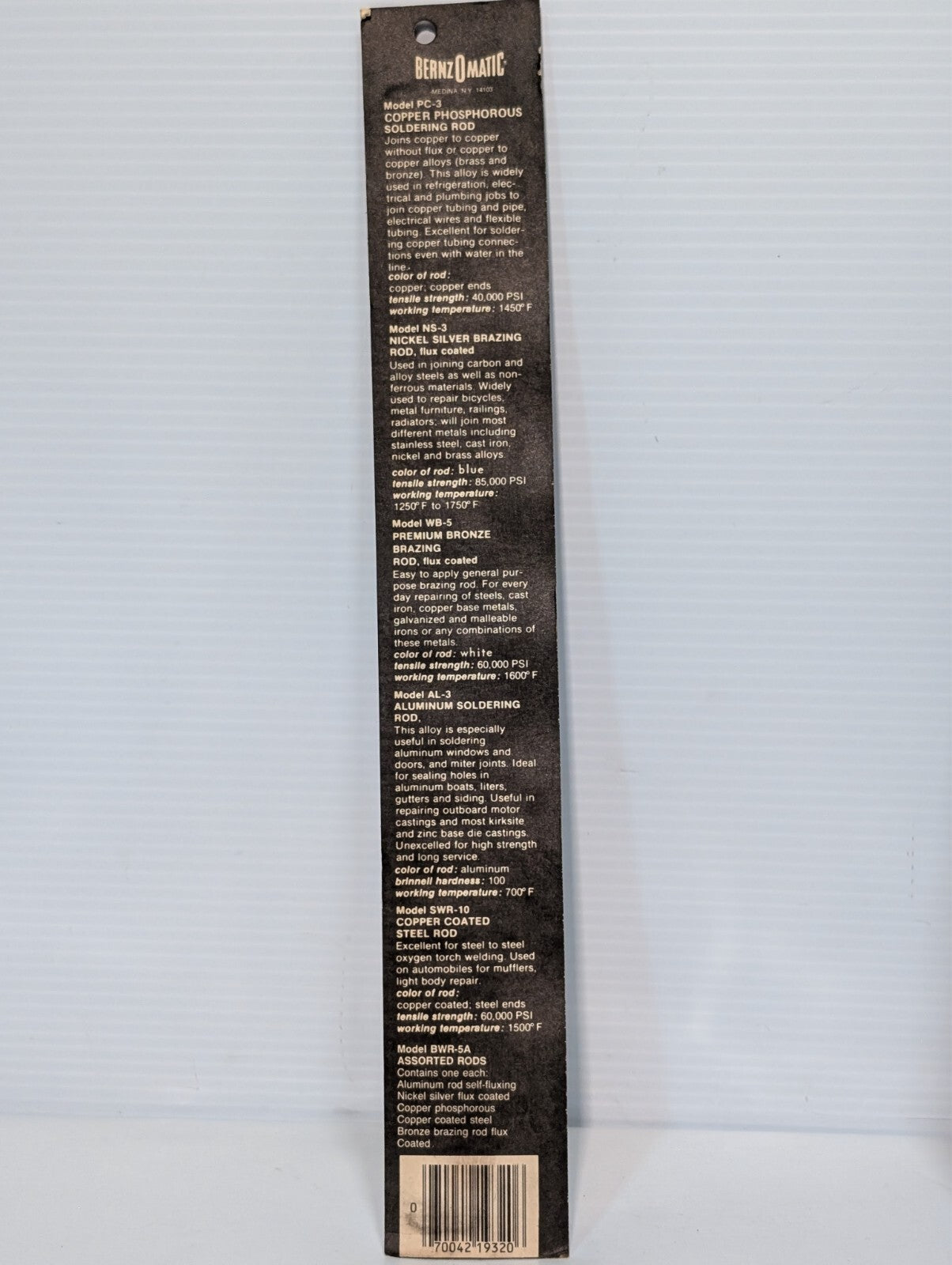 (6) BernzOMatic Brazing/Welding Rods, Probably SWR-10, 1 Pack of 6