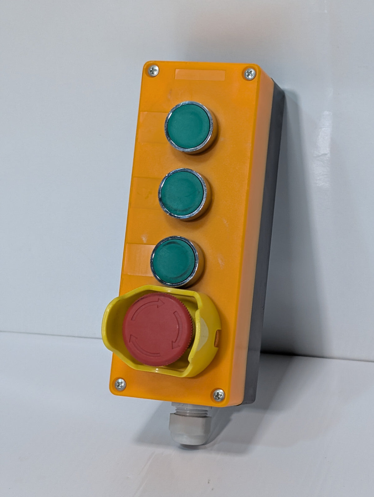 Yellow Industrial Push-Button Switch Control Box Emergency Stop Knob 3 Green