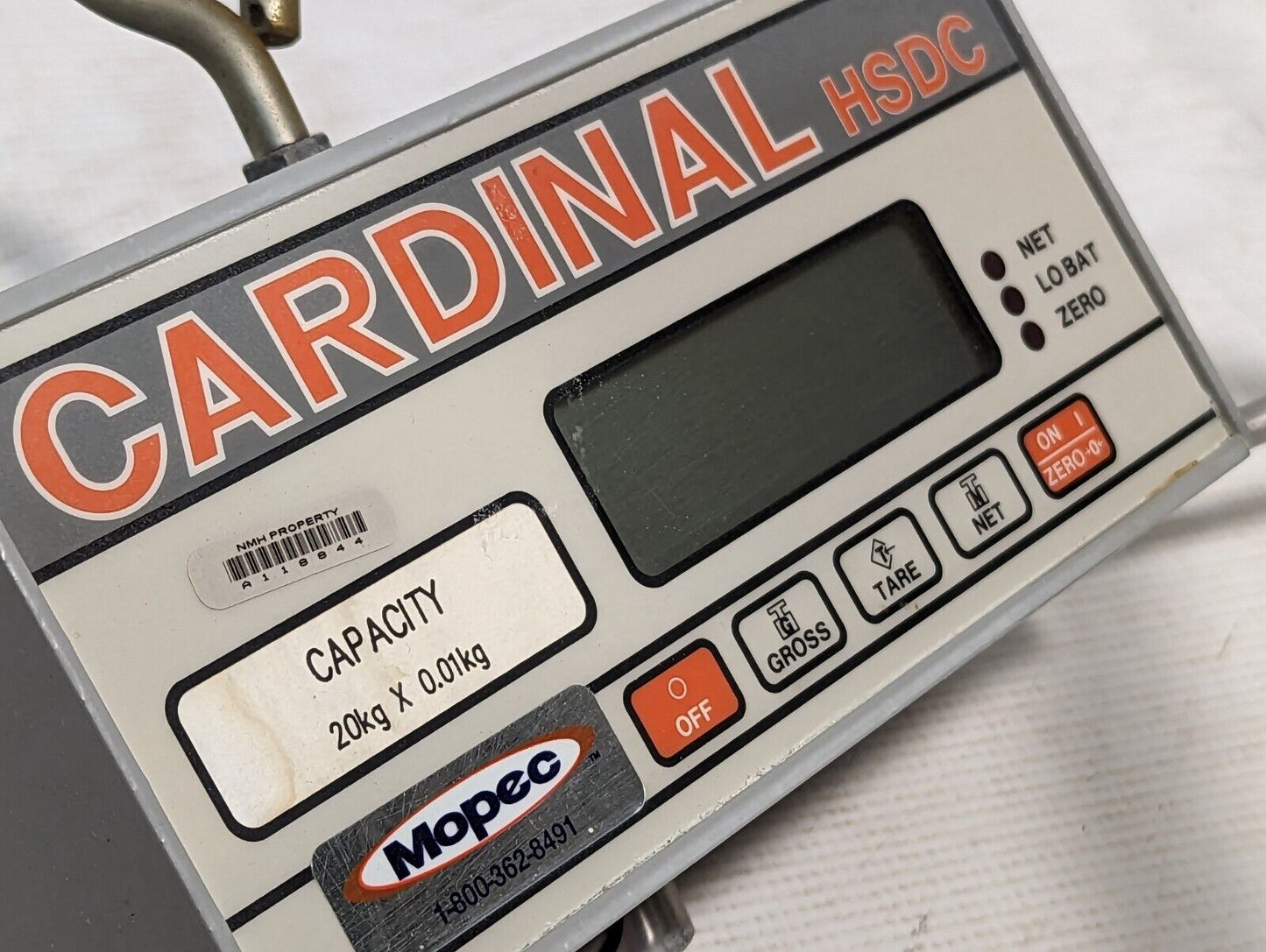 Cardinal Detecto HSDC-20KGP Digital Hanging Scale, 20kg, 9VDC, Throws Err A