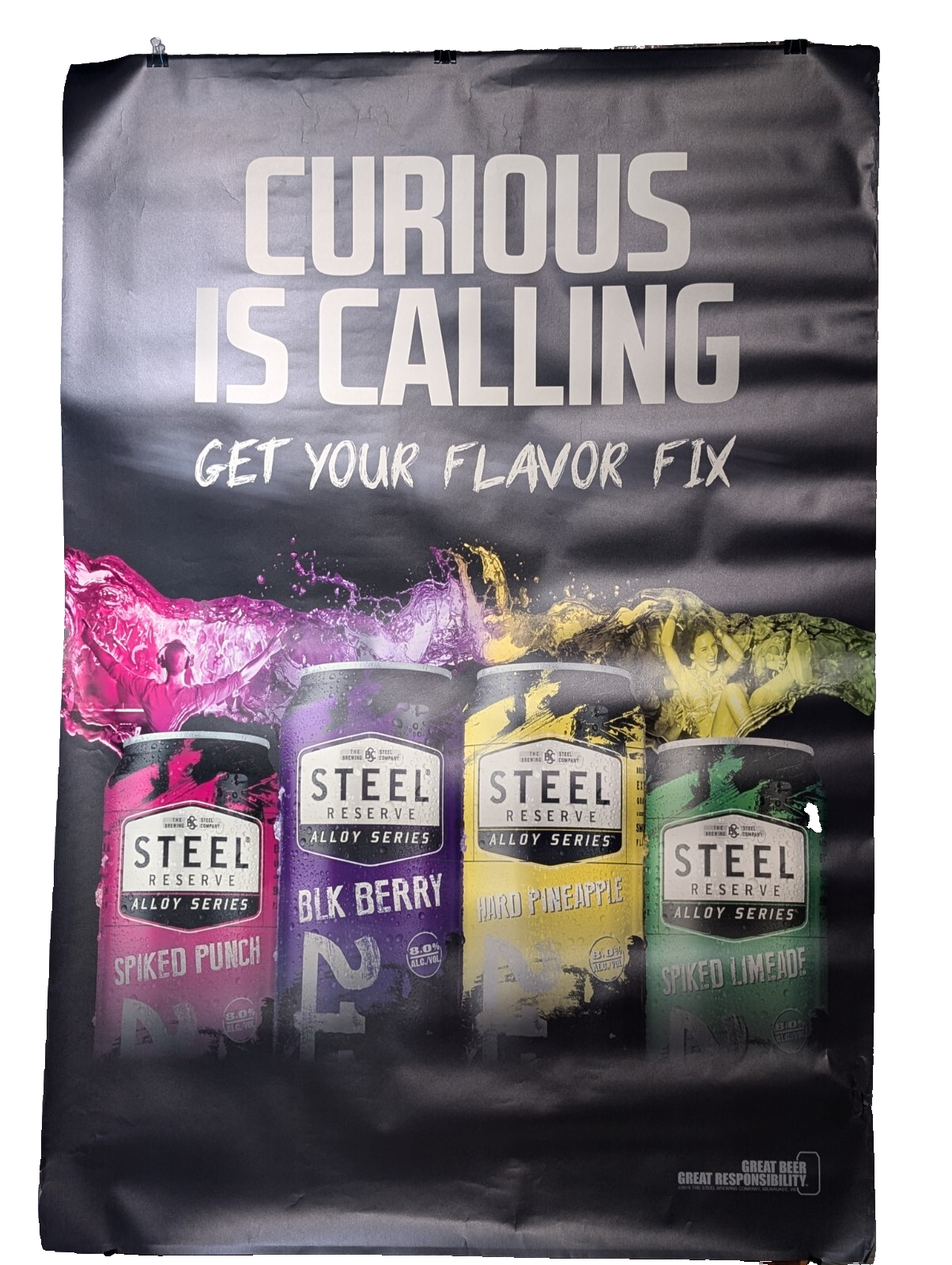 Steel Reserve Alloy Series Spiked Fruit Beverages Bus Stop Advertising Poster