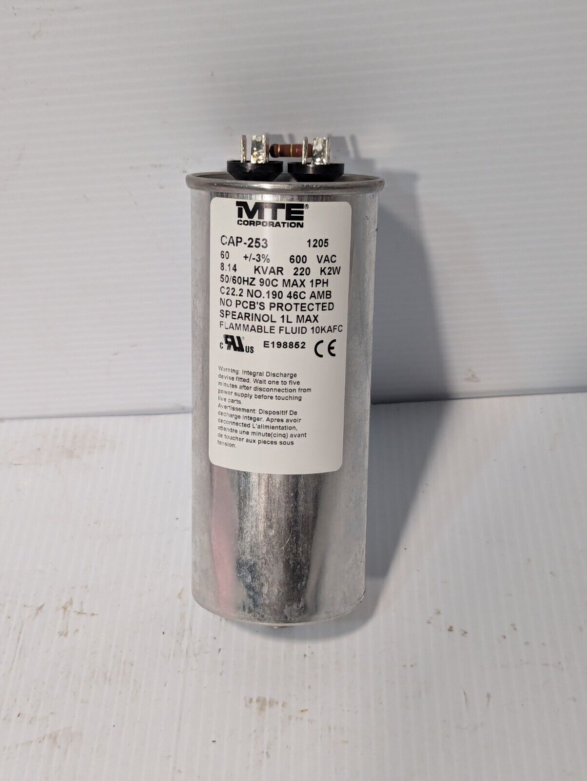 MTE CAP-253 capacitor, specs on label, new old stock - Free Shipping