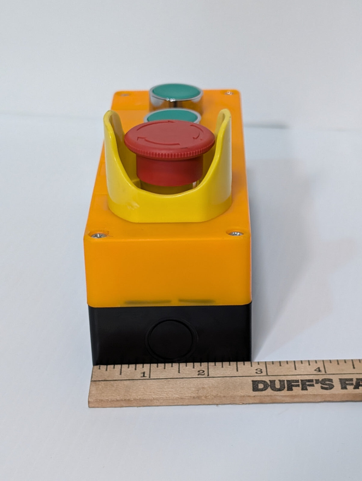 Yellow Industrial Push-Button Switch Control Box Emergency Stop Knob 3 Green