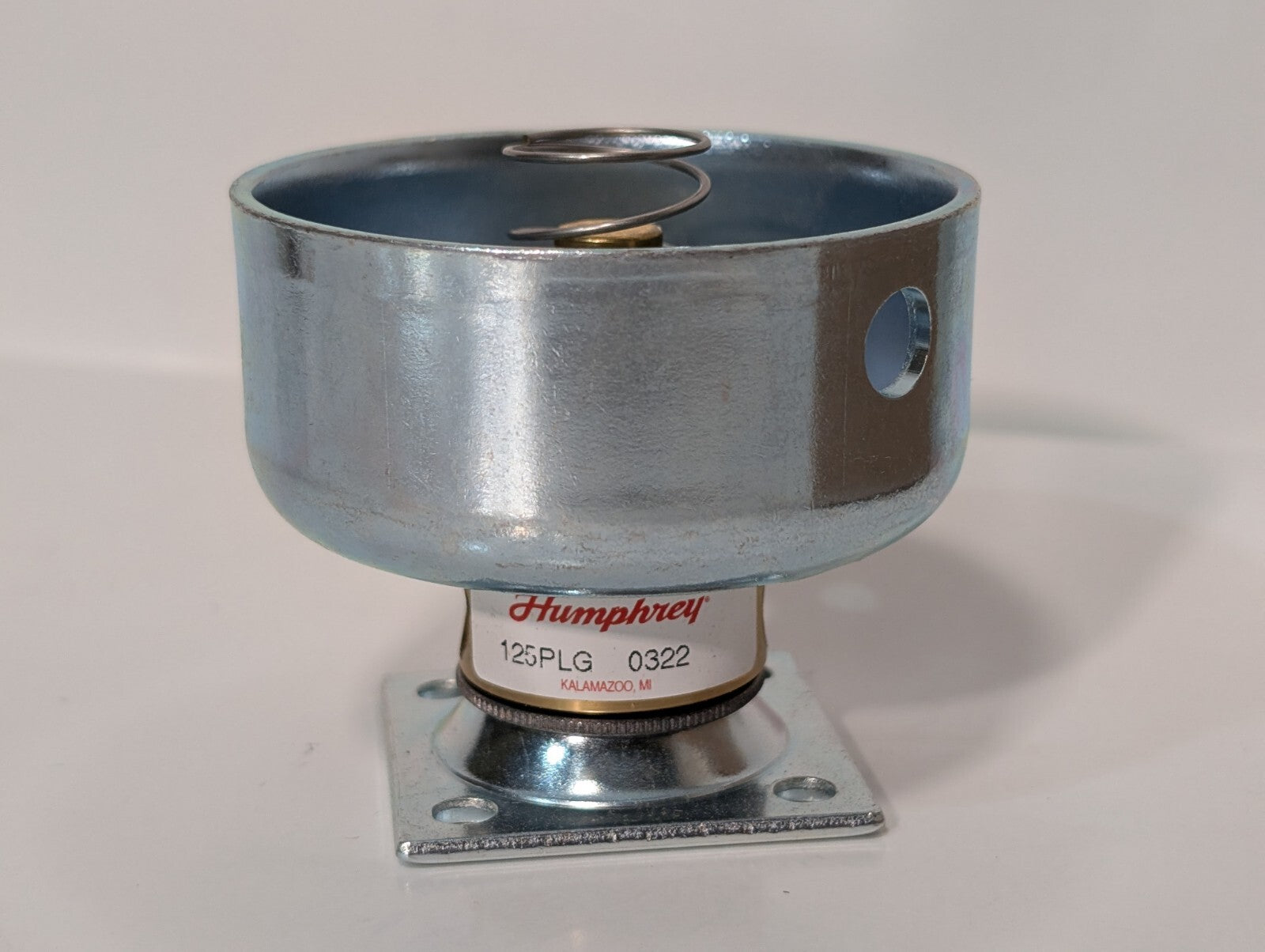 (1) Humphrey 125PLG Diaphragm Poppet Manual Valve, Pneumatic, New Old Stock