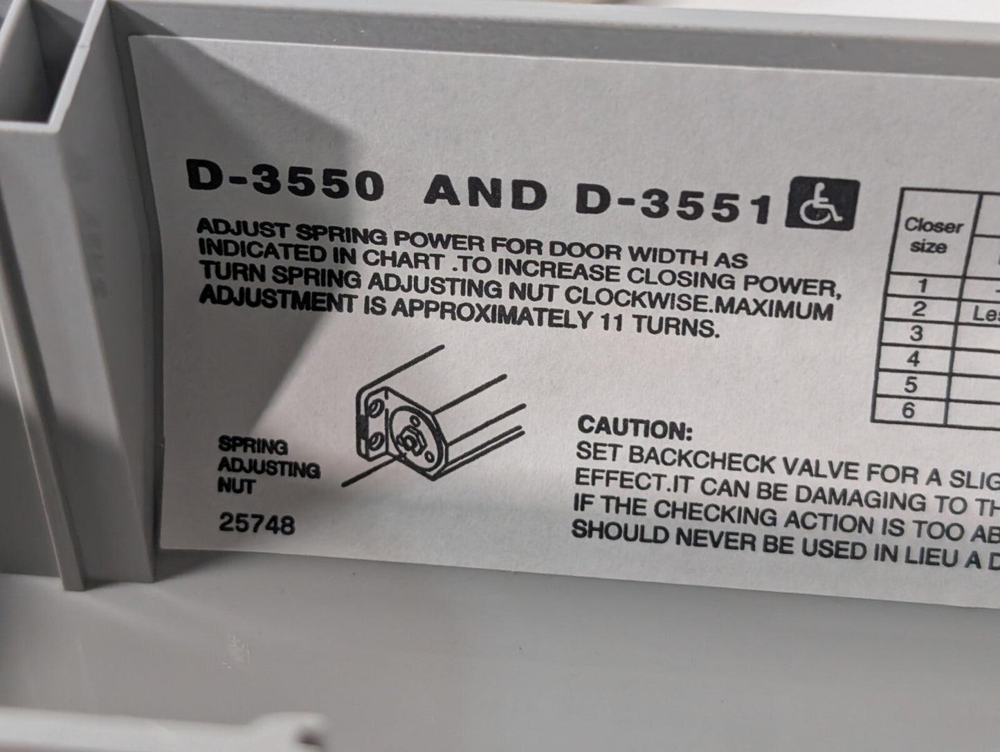 Stanley D-3551 Commercial Hardware Door Closer with Aluminum Finish DA Model